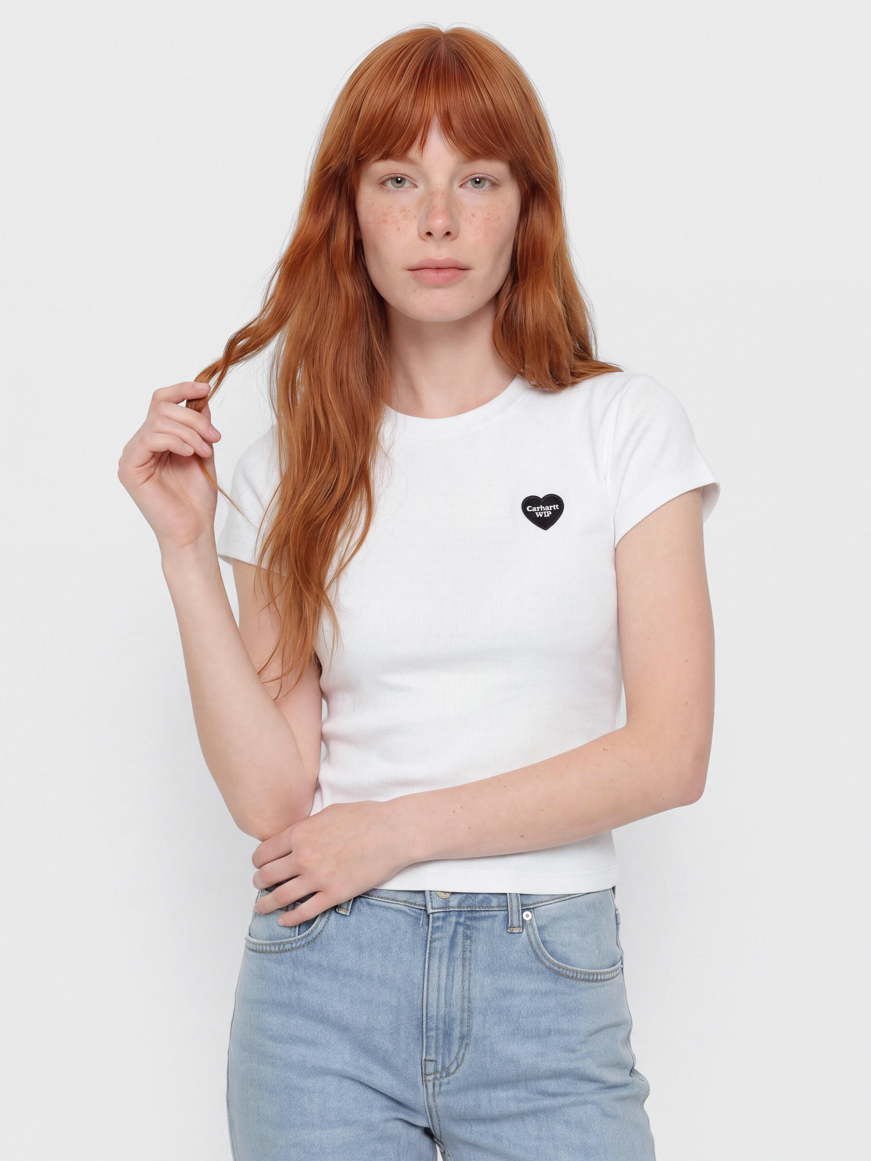 Футболка Carhartt WIP Small Heart Patch Wmn (white/black)