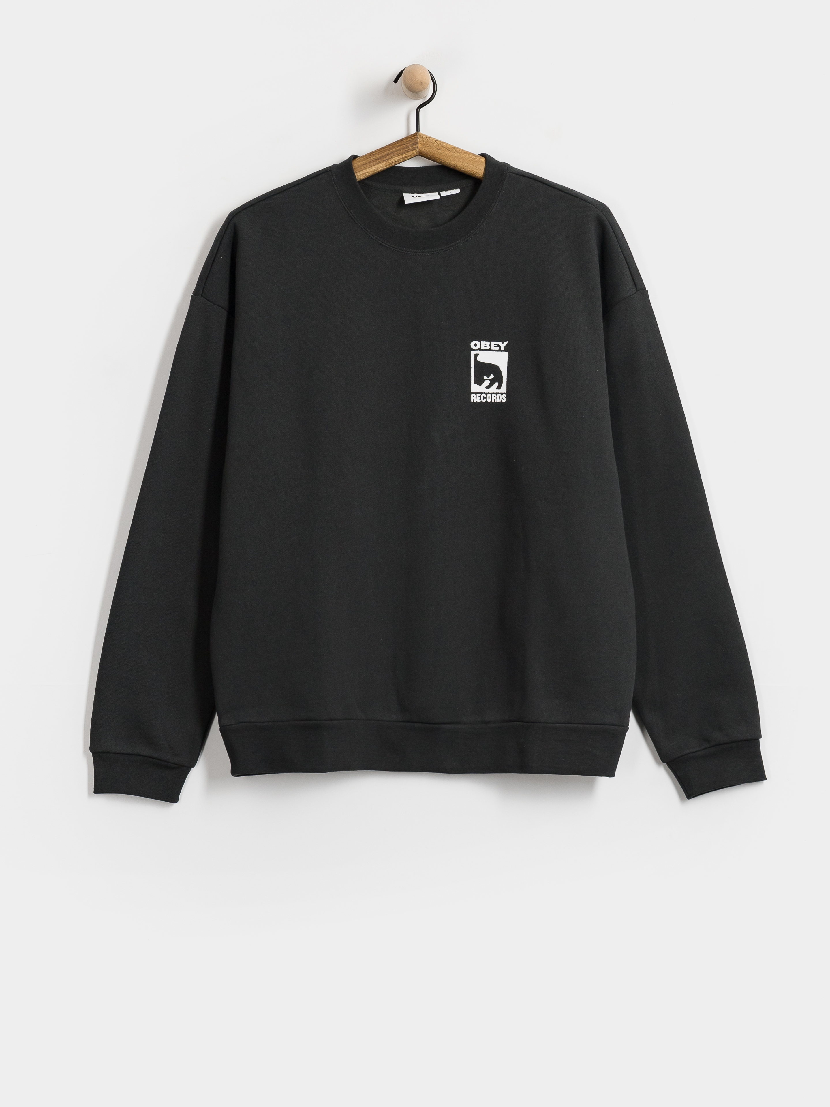 Світшот OBEY Records Extra Heavy (vintage black)