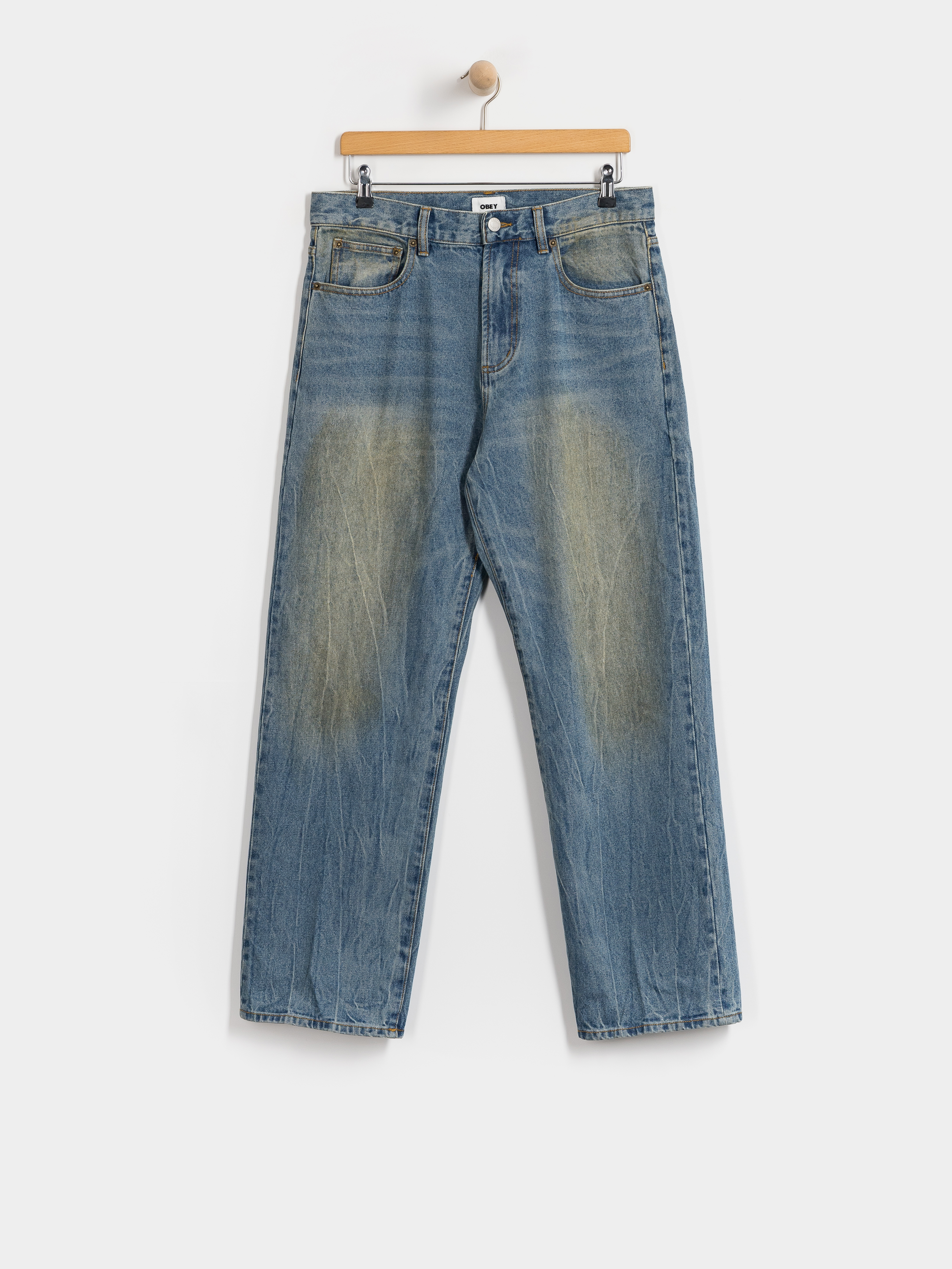 Штани OBEY Nelson Straight Denim (garage wash indigo)