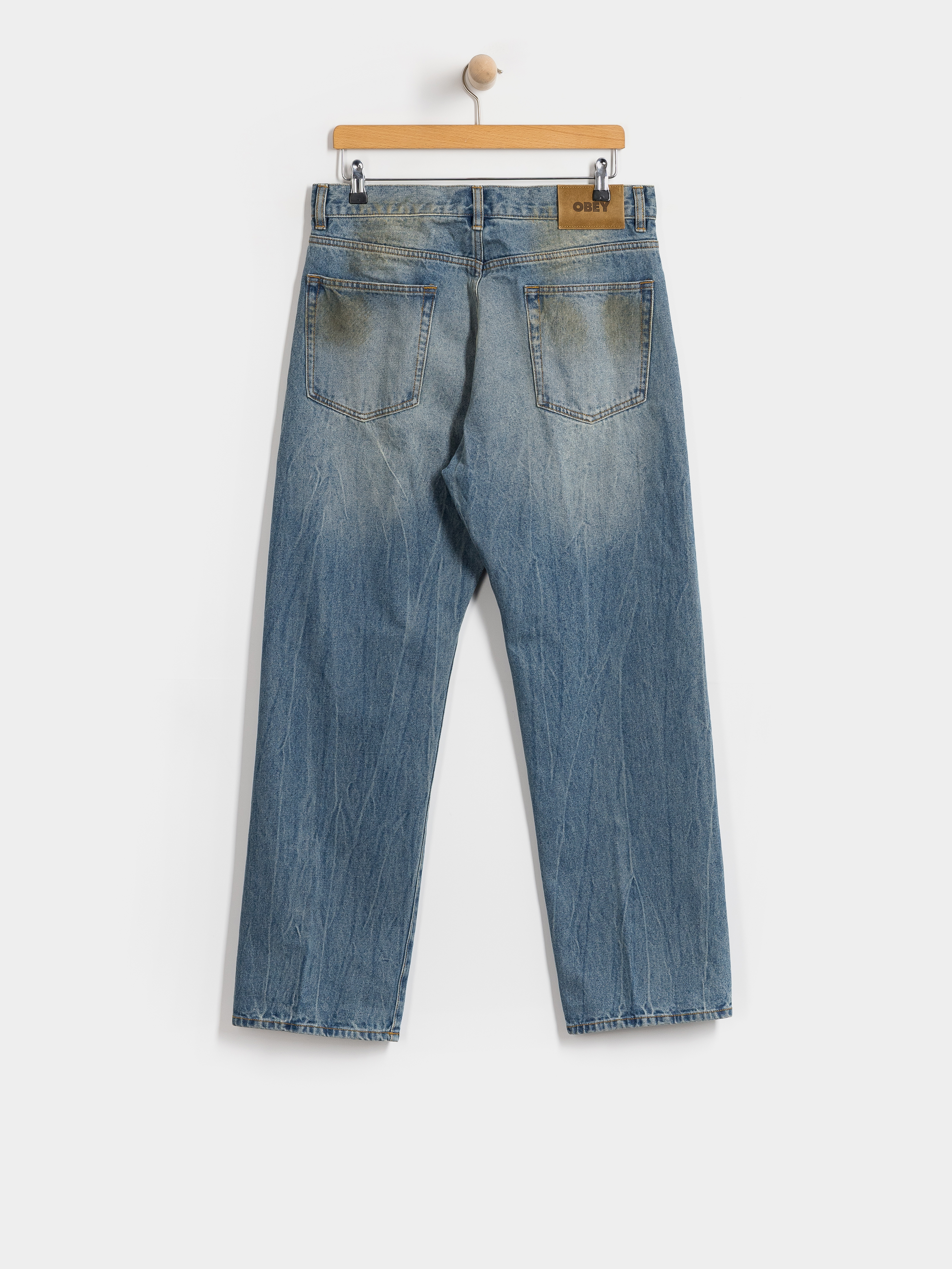 Штани OBEY Nelson Straight Denim (garage wash indigo)