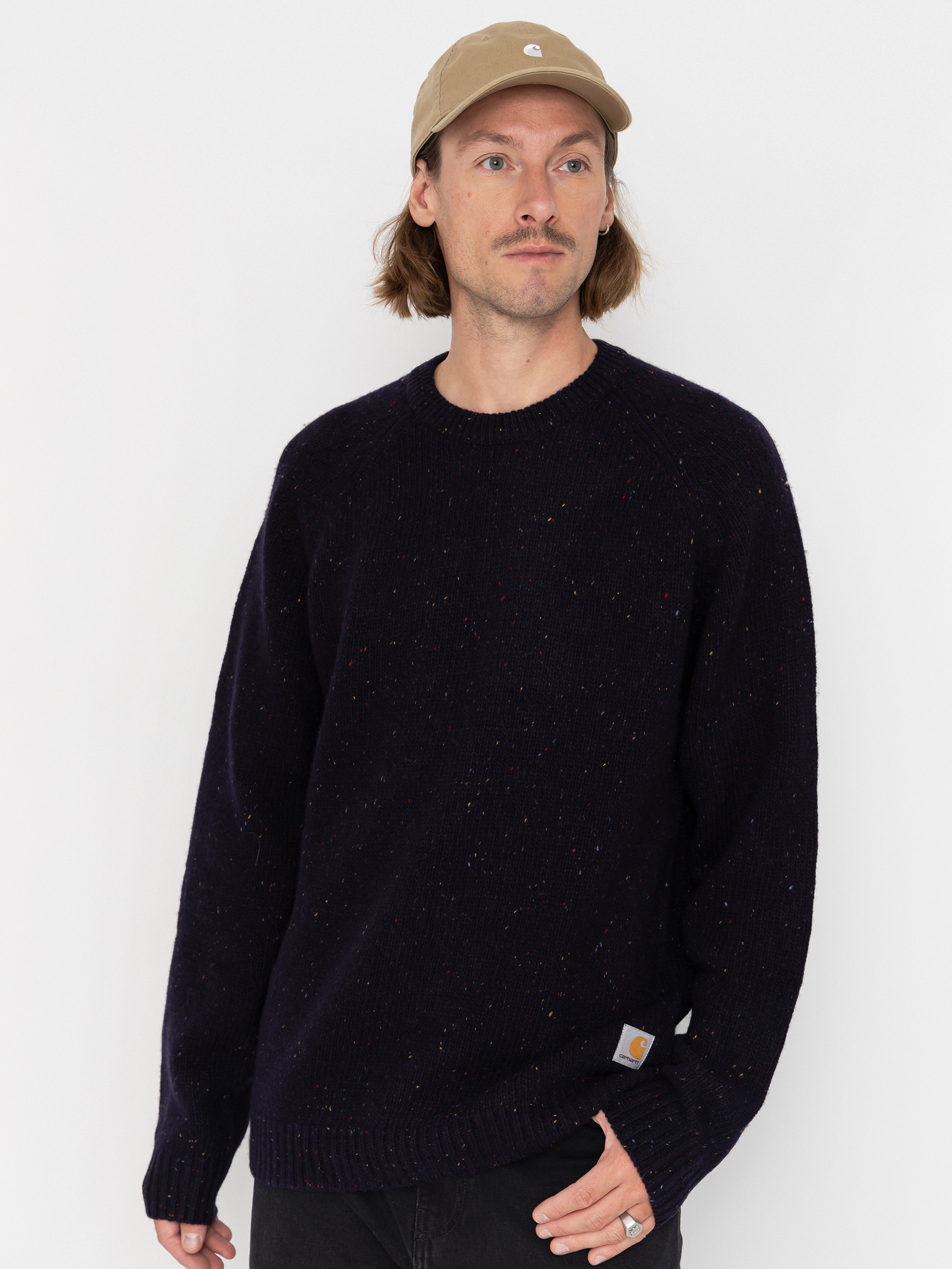 u0421u0432u0435u0442u0440 Carhartt WIP Anglistic (speckled dark navy)