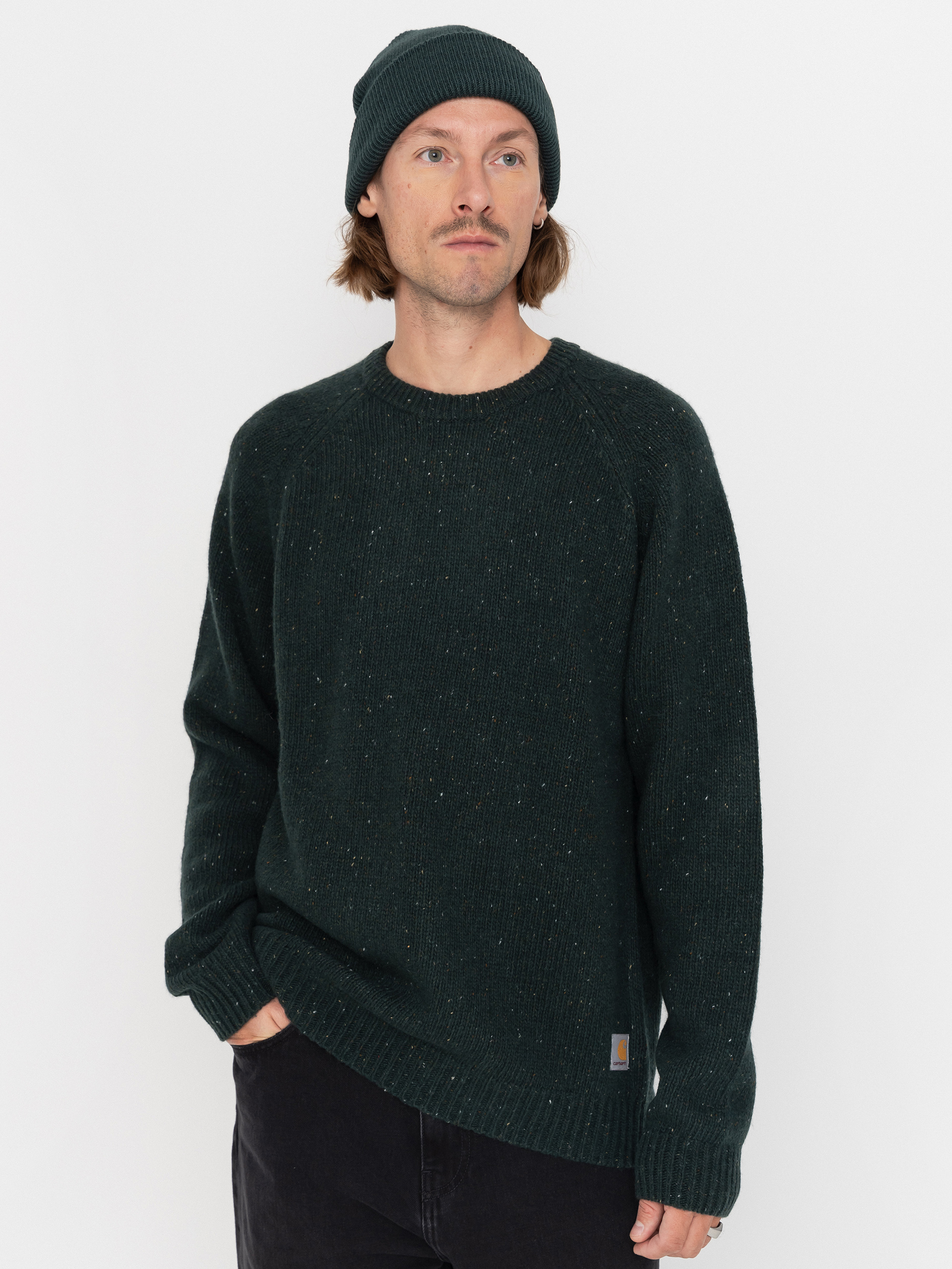 u0421u0432u0435u0442u0440 Carhartt WIP Anglistic (speckled dark scarab)