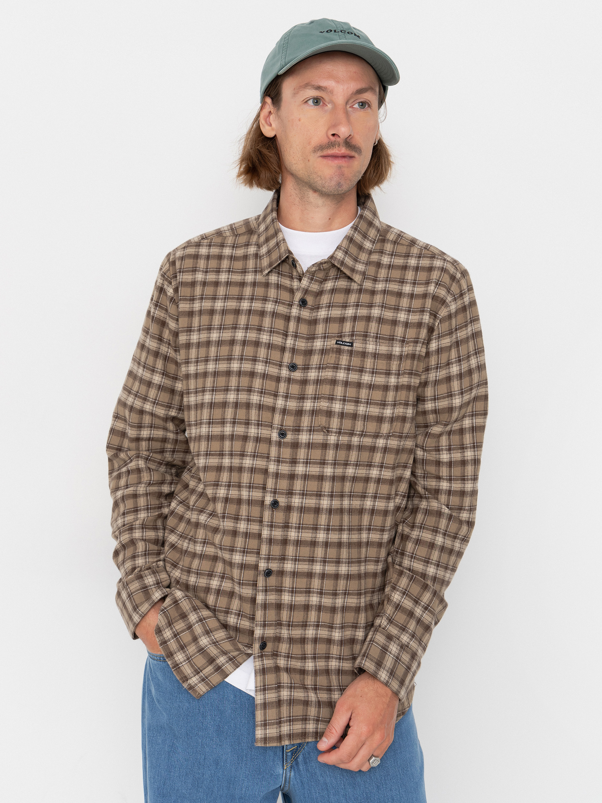 u0421u043eu0440u043eu0447u043au0430 Volcom Caden Plaid Ls (light khaki)