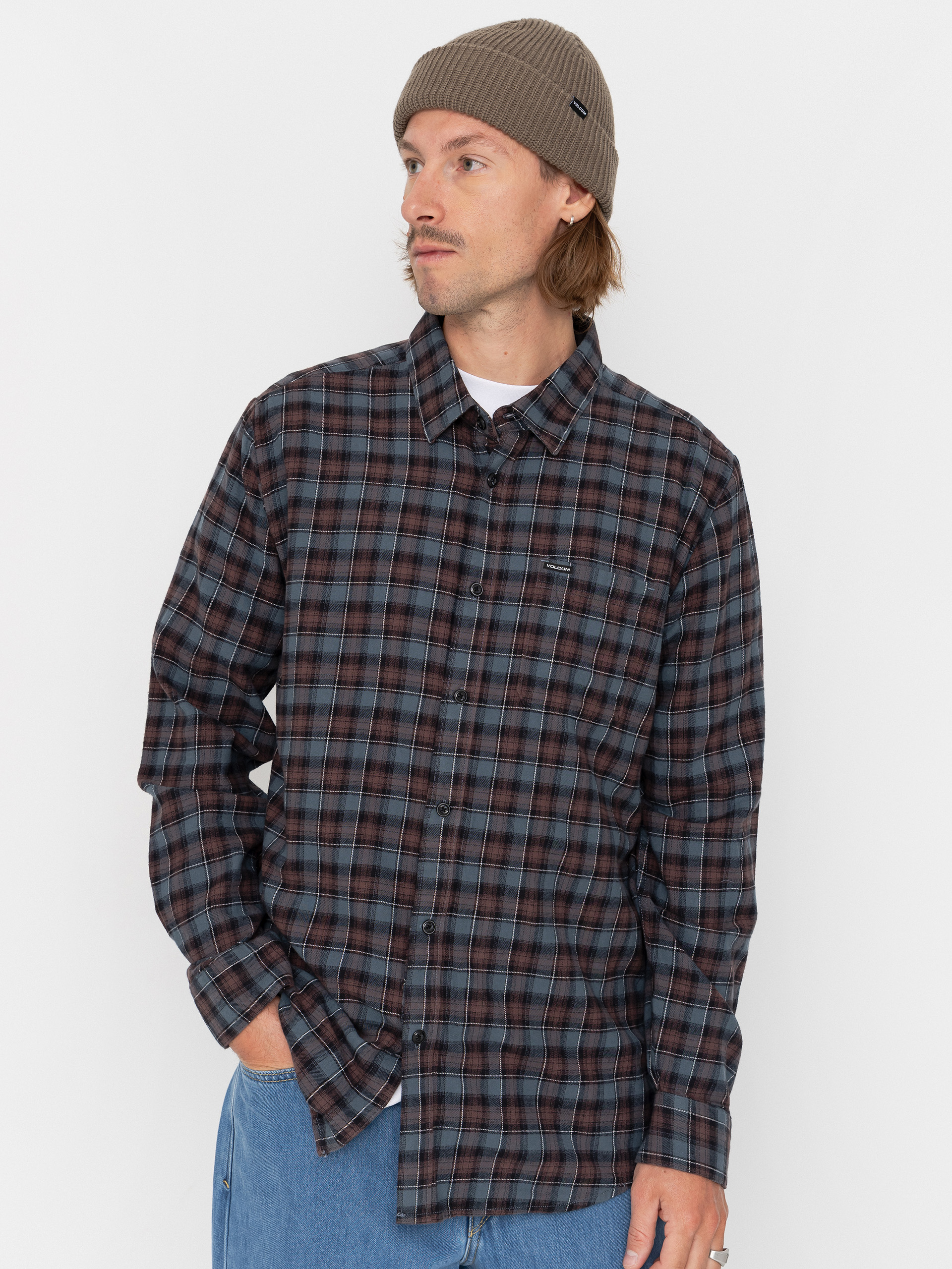 u0421u043eu0440u043eu0447u043au0430 Volcom Caden Plaid Ls (raisin)