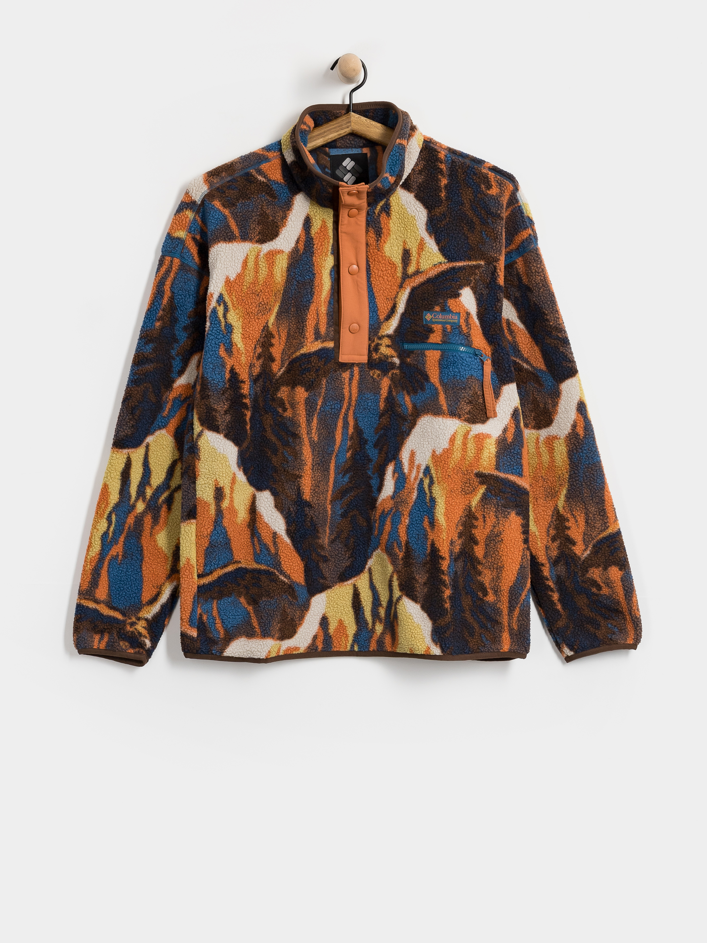 Чоловічий Флісовий светр Columbia Helvetia II Printed Half Snap (teak brown soar)