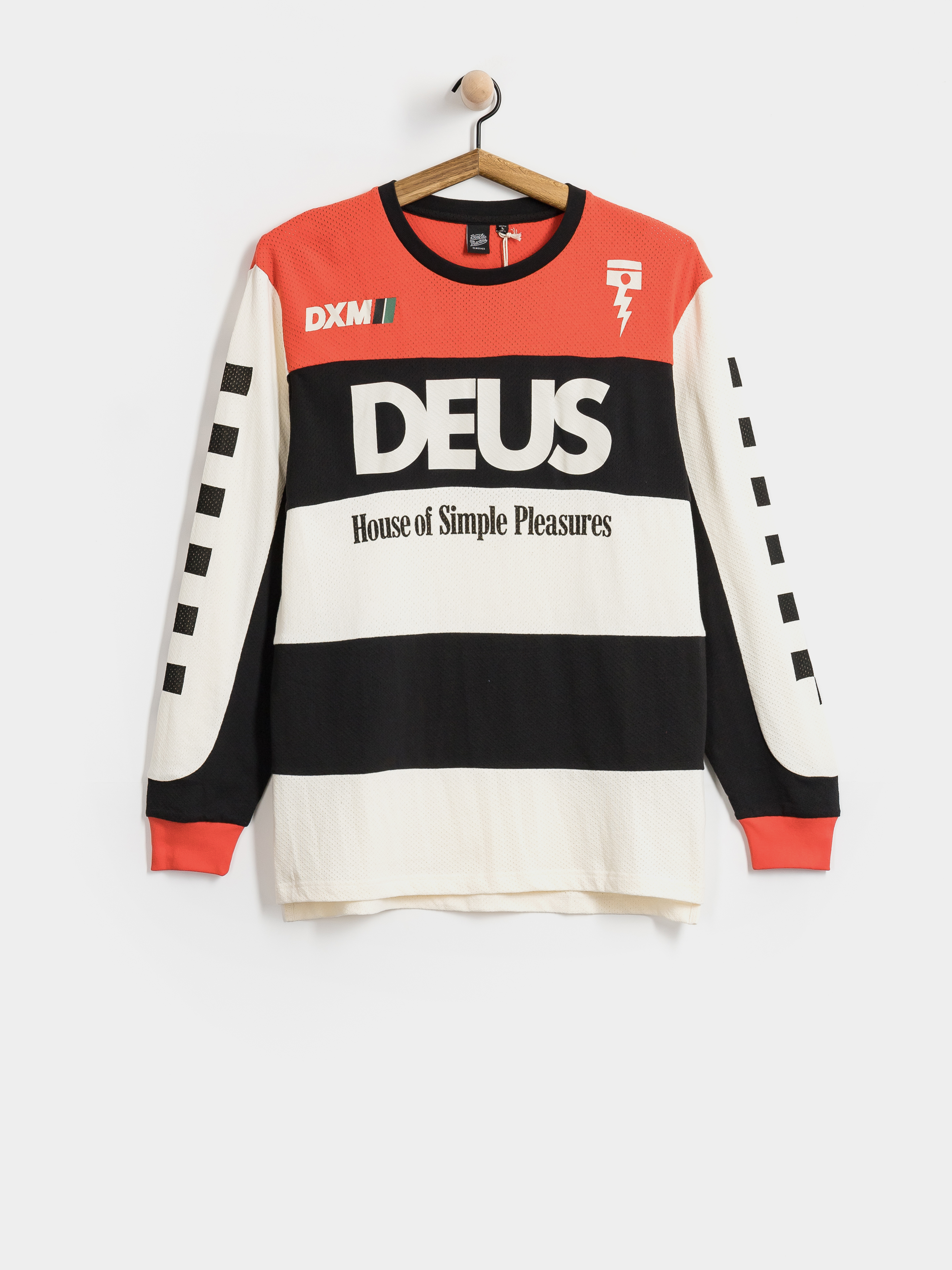 Лонгслів Deus Ex Machina Vilander Moto Jersey (valiant red combo)