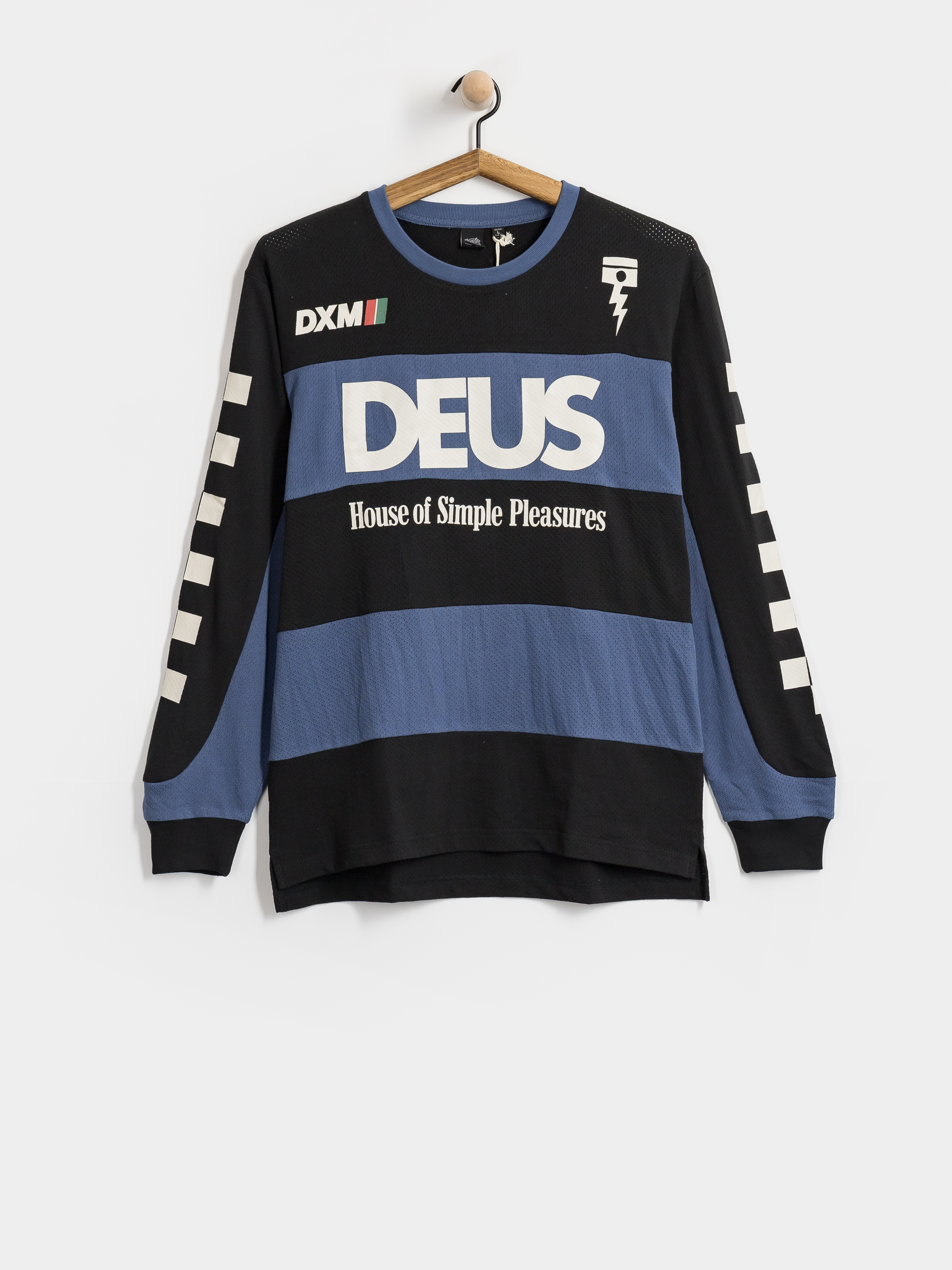 Лонгслів Deus Ex Machina Vilander Moto Jersey (mechanic blue combo)