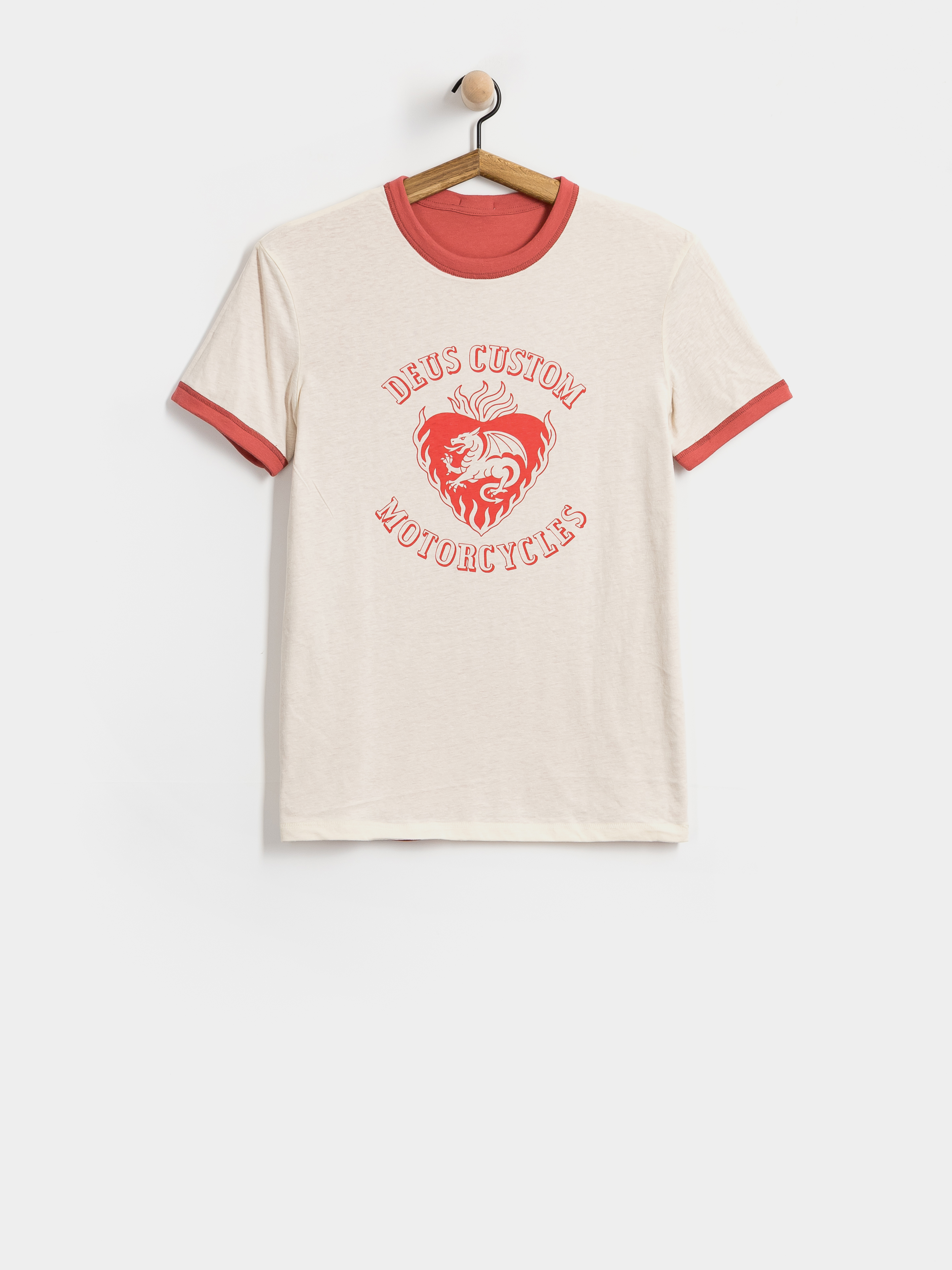 Футболка Deus Ex Machina Two Minds Ringer (dirty white/red apple)
