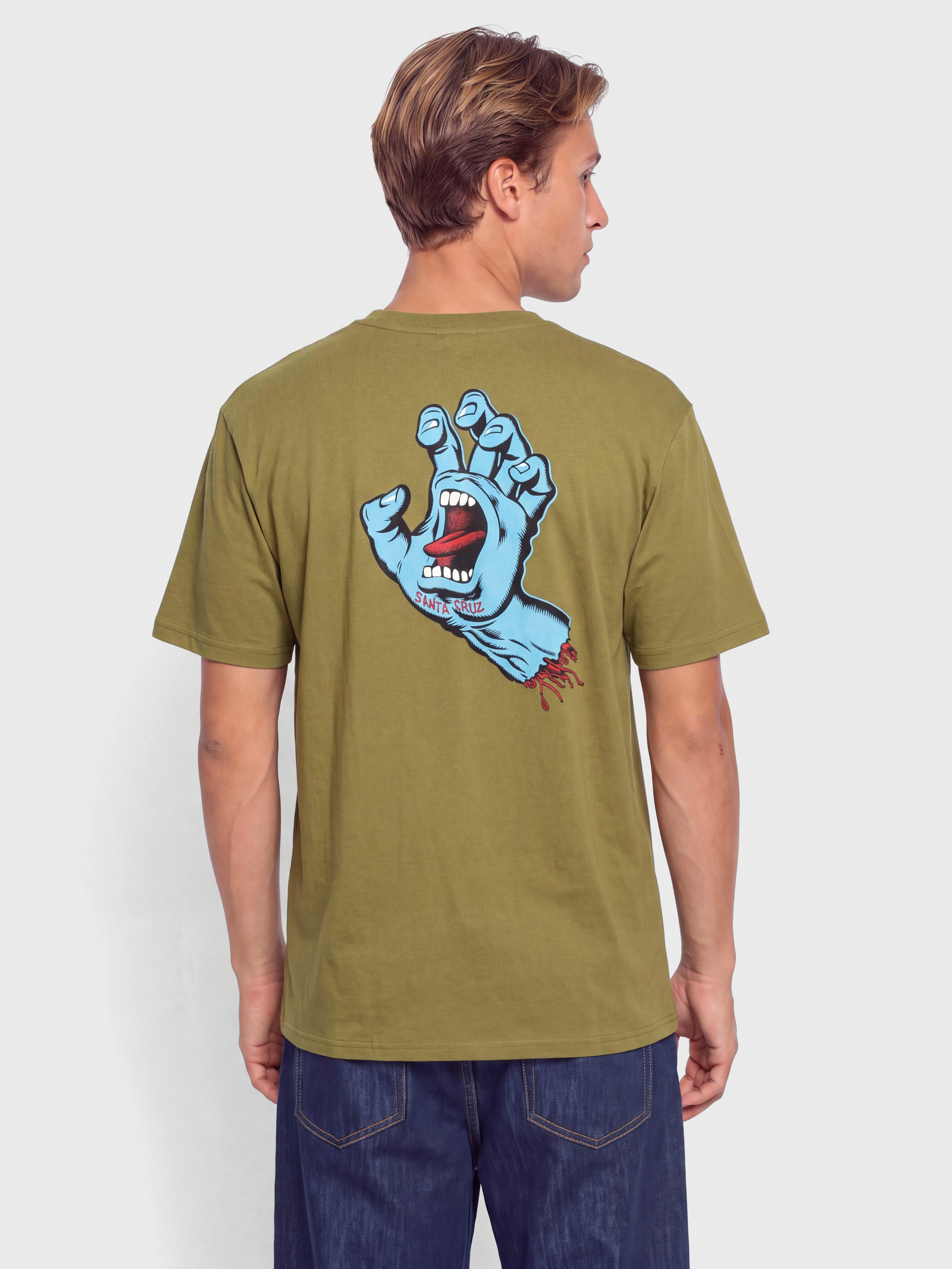 Футболка Santa Cruz Screaming Hand Chest (deep olive)