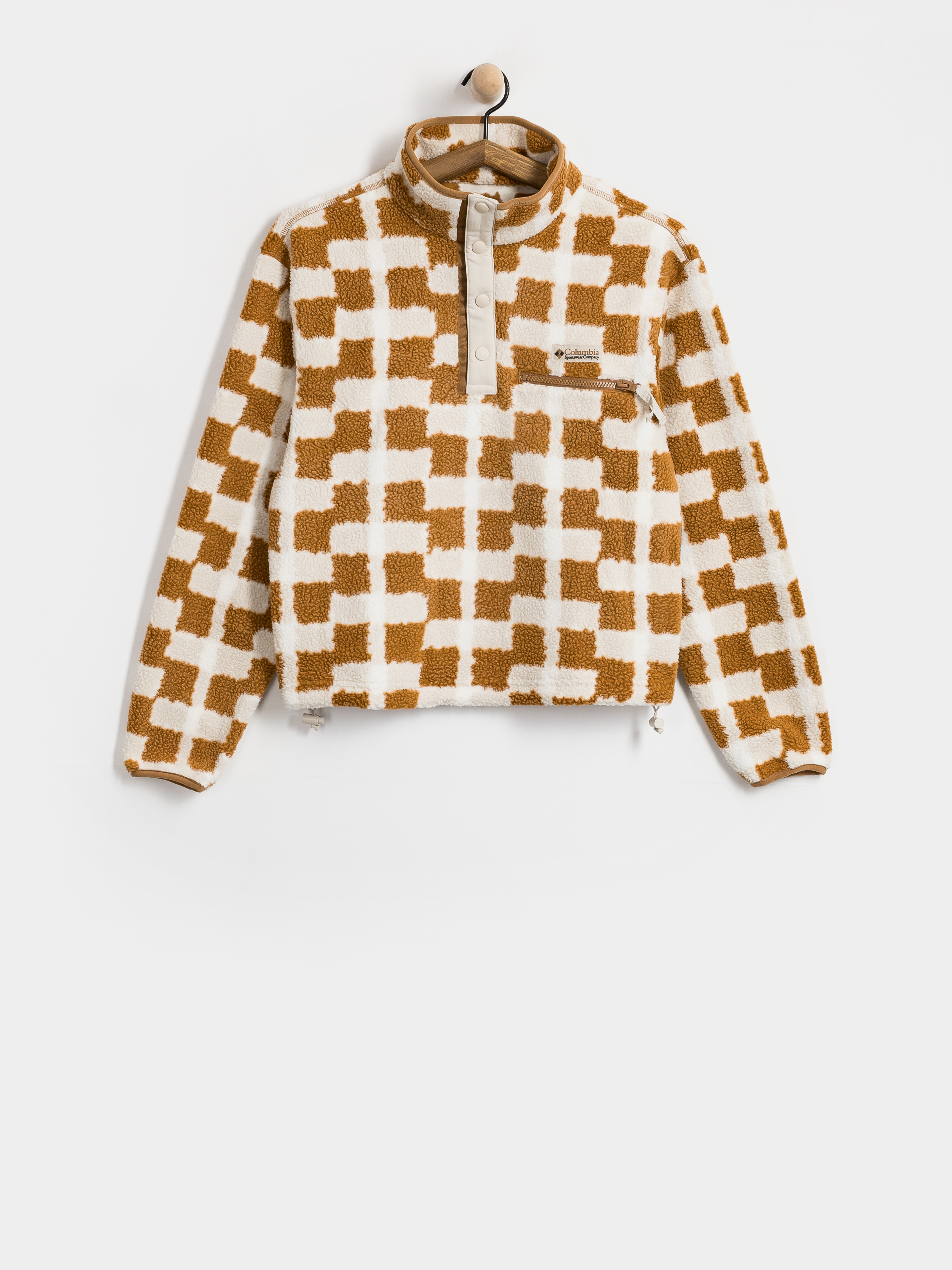 u0424u043bu0456u0441u043eu0432u0438u0439 u0441u0432u0435u0442u0440 Columbia Helvetia II Printed Cropped Half Snap Wmn (camel brown/geostack)