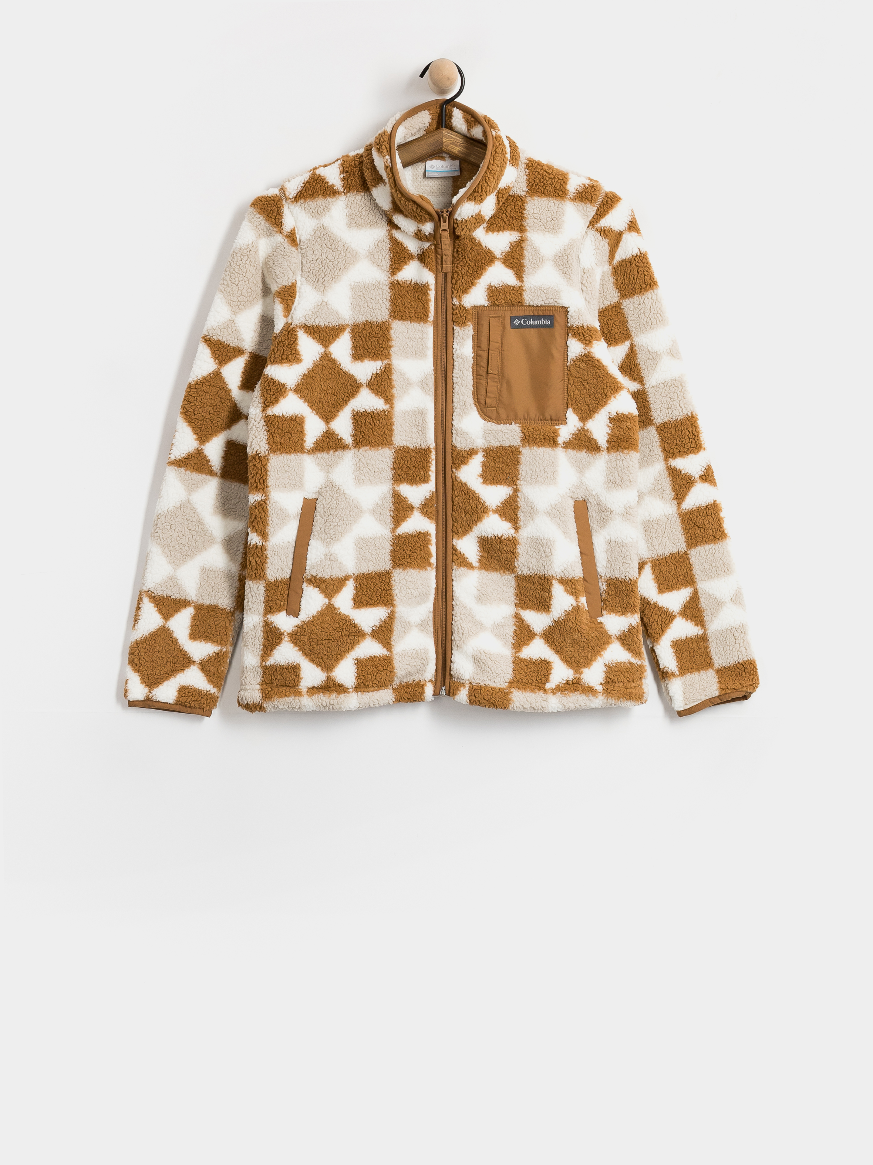 Жіночий Флісовий светр Columbia West Bend Print Full Zip II (camel brown/cozy quilt)