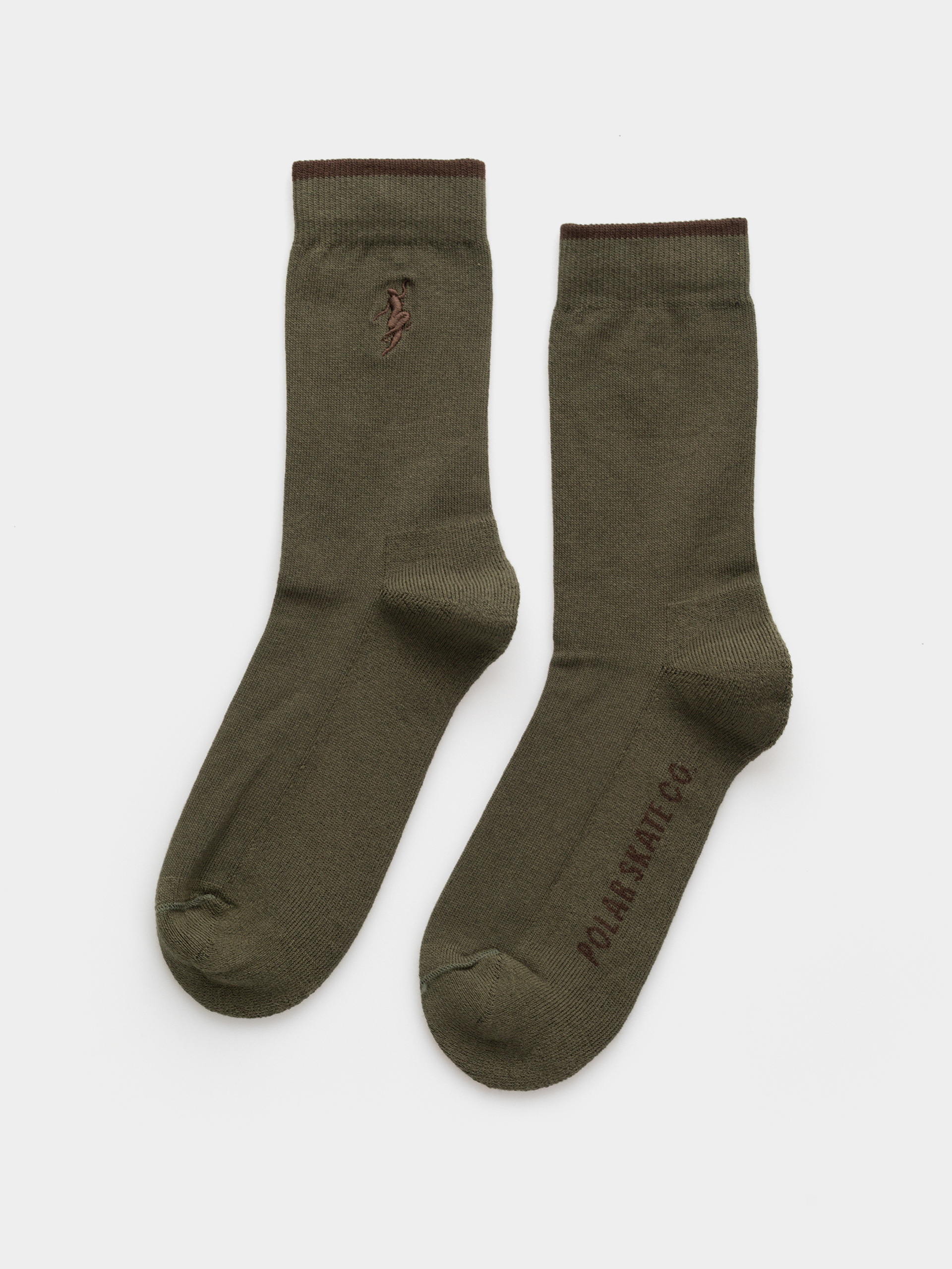  Шкарпетки Polar Skate No Complies Forever (army green/brown)