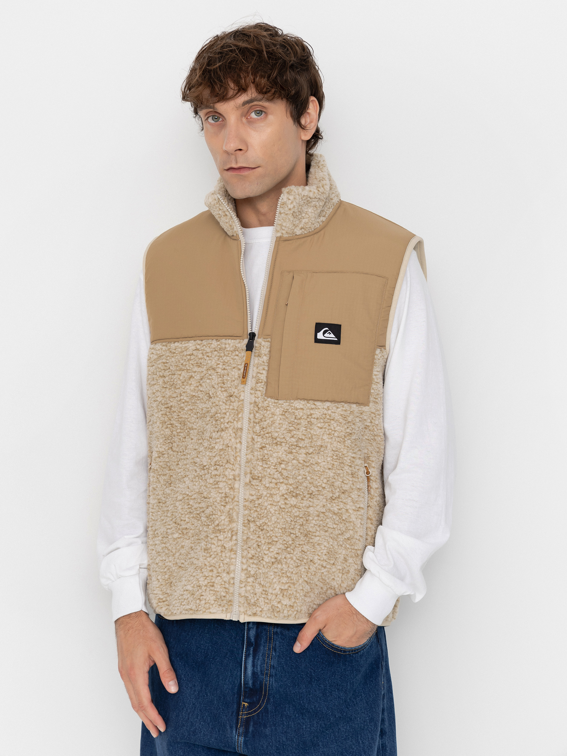 Флісовий светр Quiksilver Shallow Water Gilet (peyote heather swallow water)