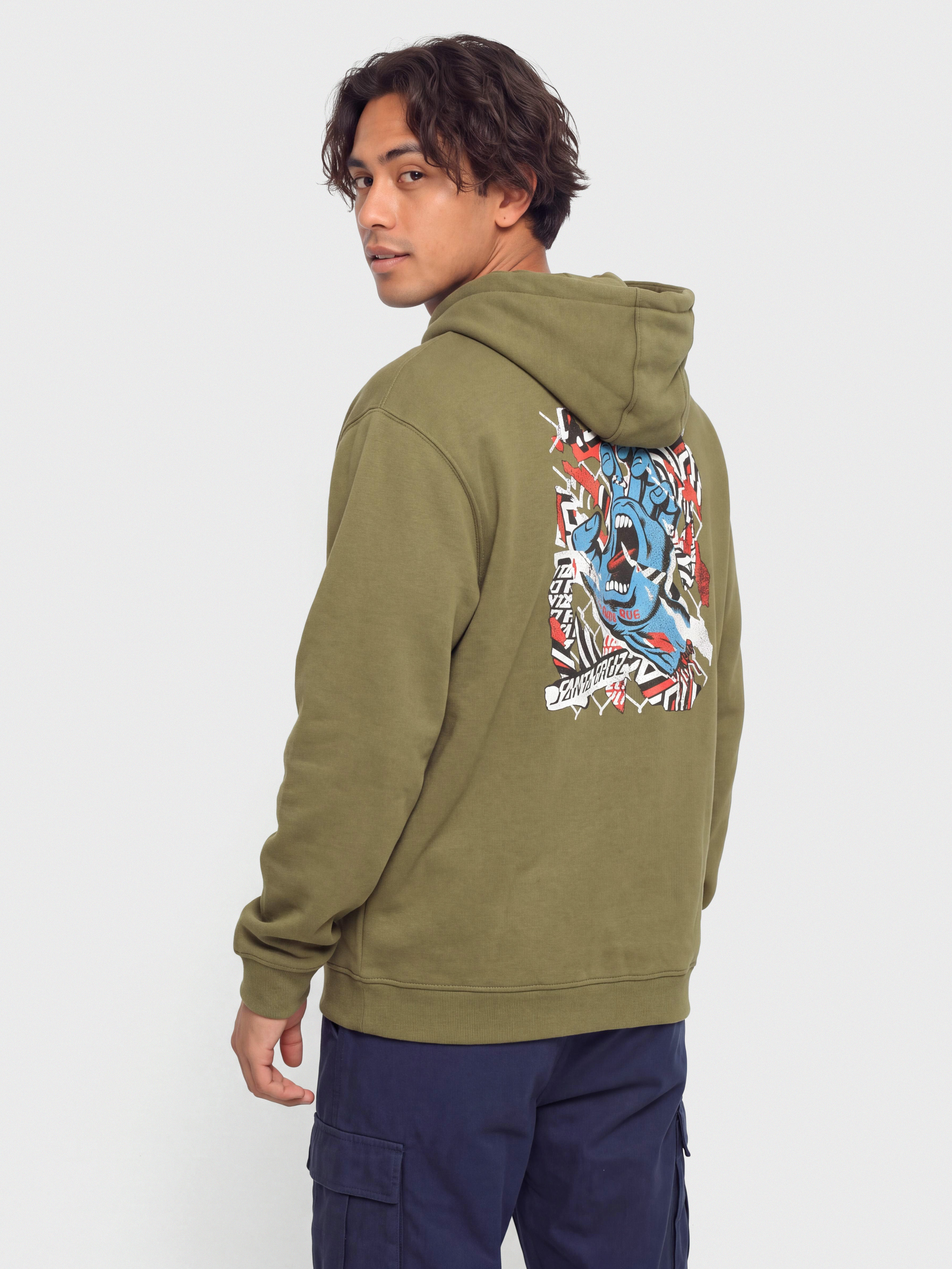 Худі Santa Cruz Damaged Hand HD (deep olive)