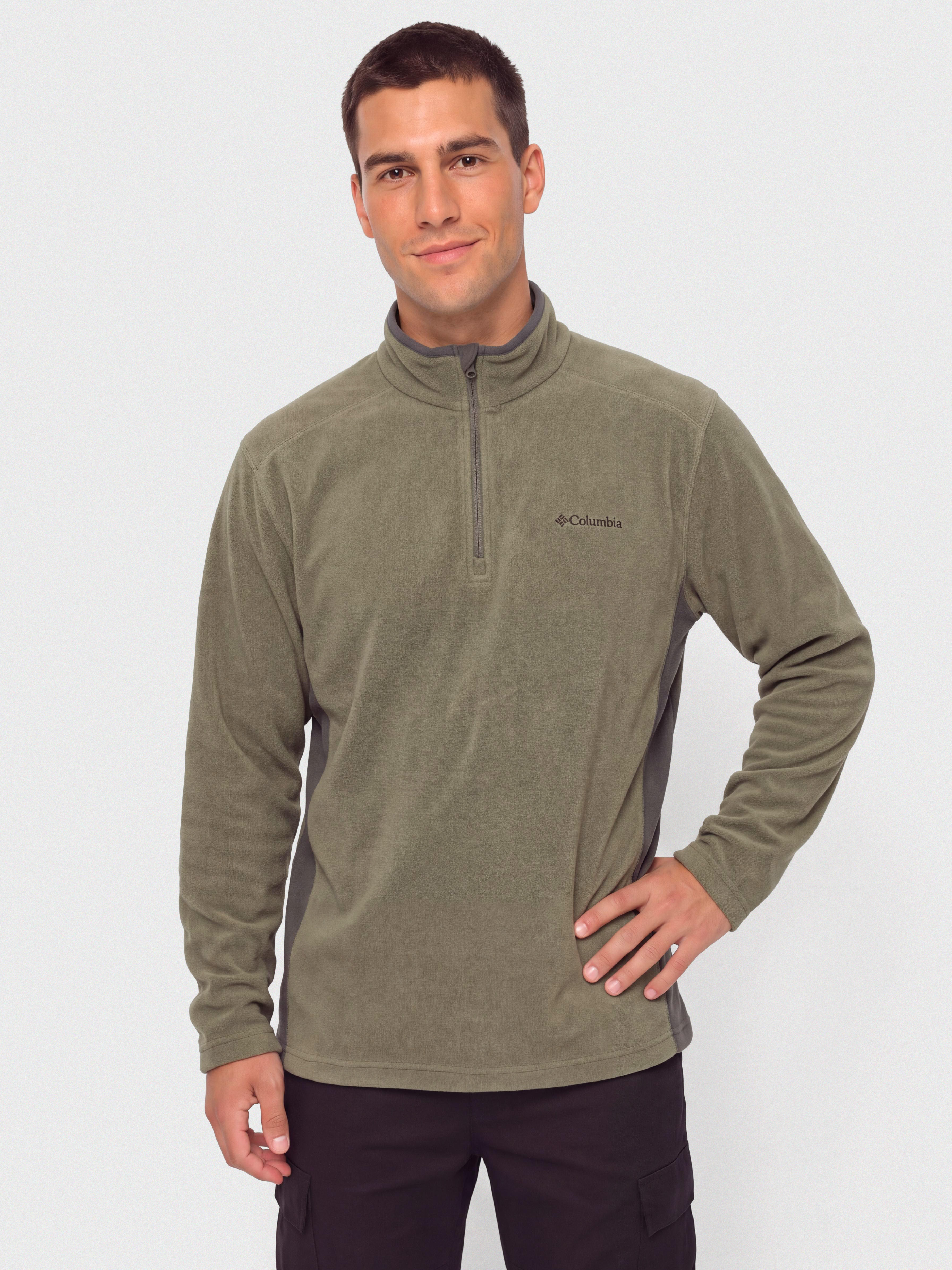 Чоловічий Флісовий светр Columbia Klamath Range II Half Zip (stone green/shark)