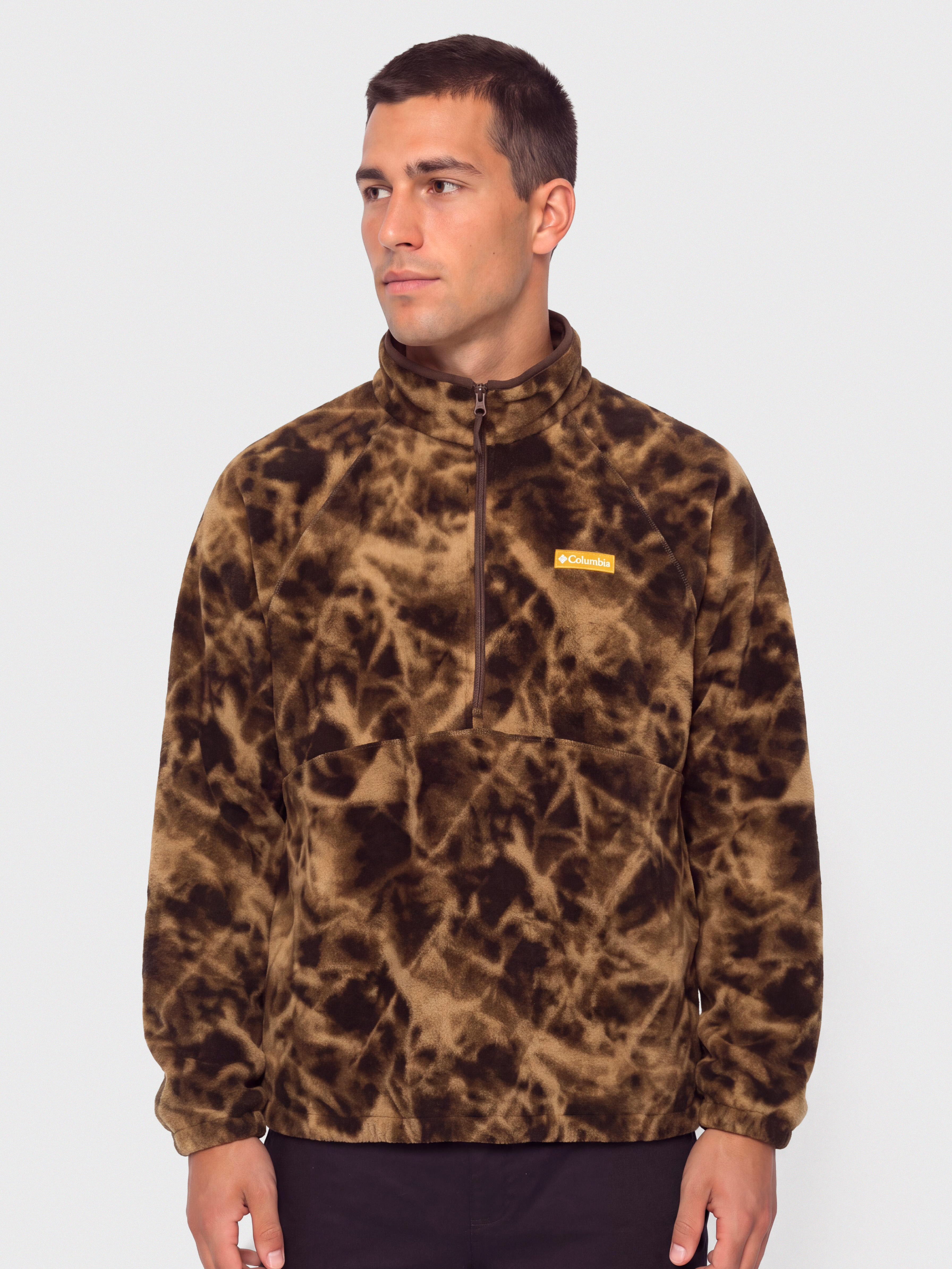 Чоловічий Флісовий светр Columbia Timber Crest MTR Printed Half Zip (tobacco/icypeaks)