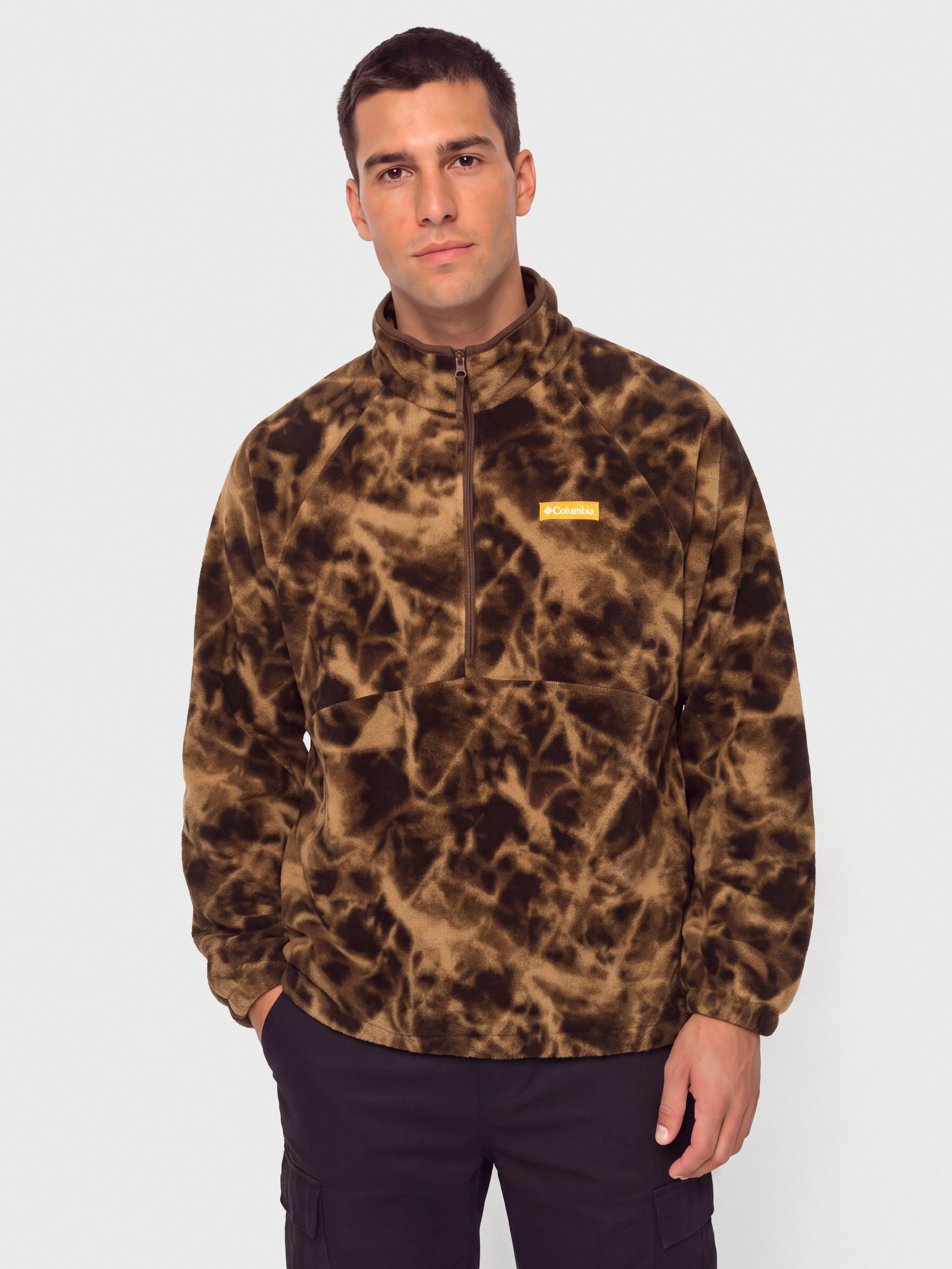 Чоловічий Флісовий светр Columbia Timber Crest MTR Printed Half Zip (tobacco/icypeaks)