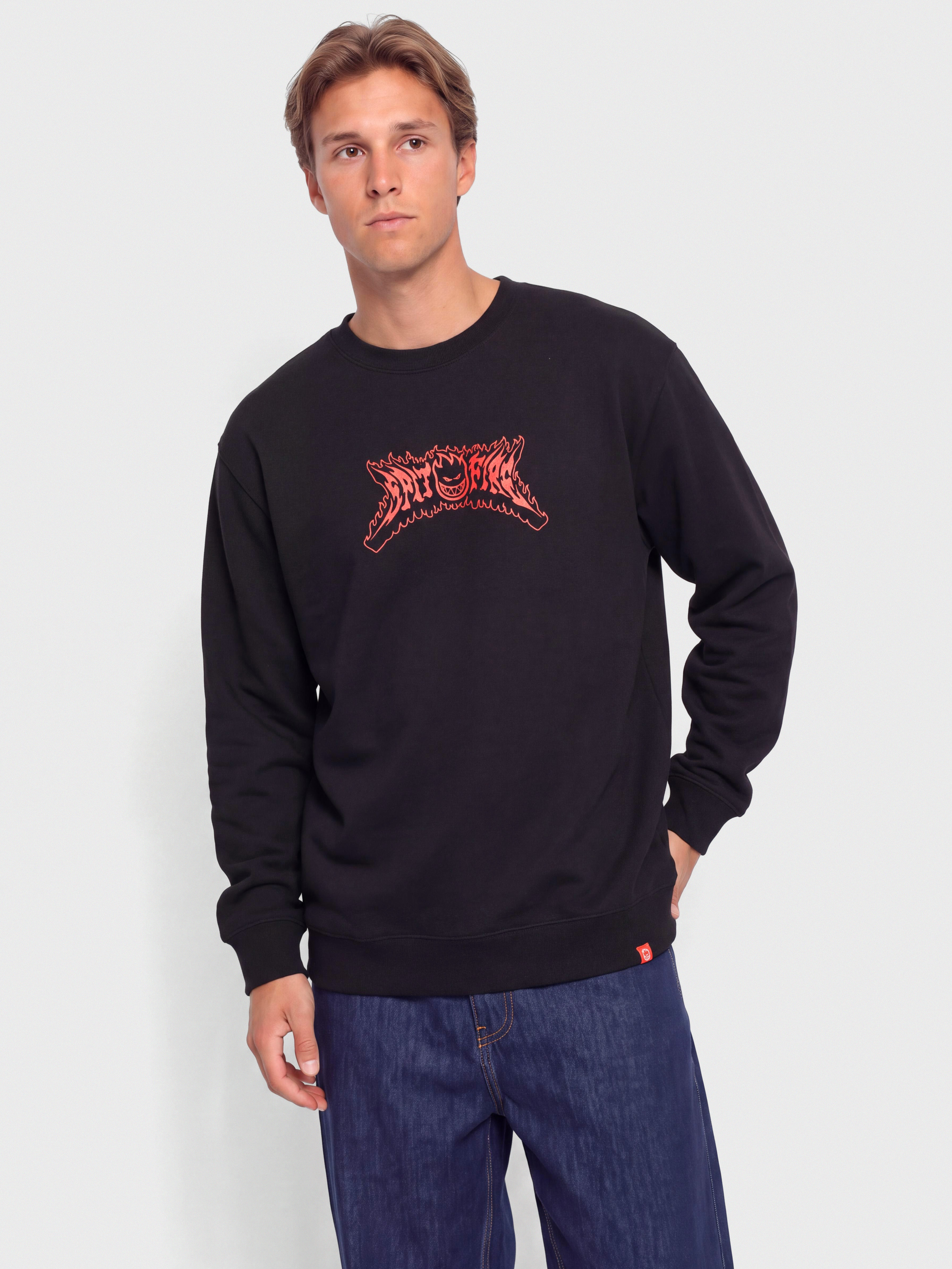 Світшот Spitfire Flame Out Bighead (black w/red&black print)