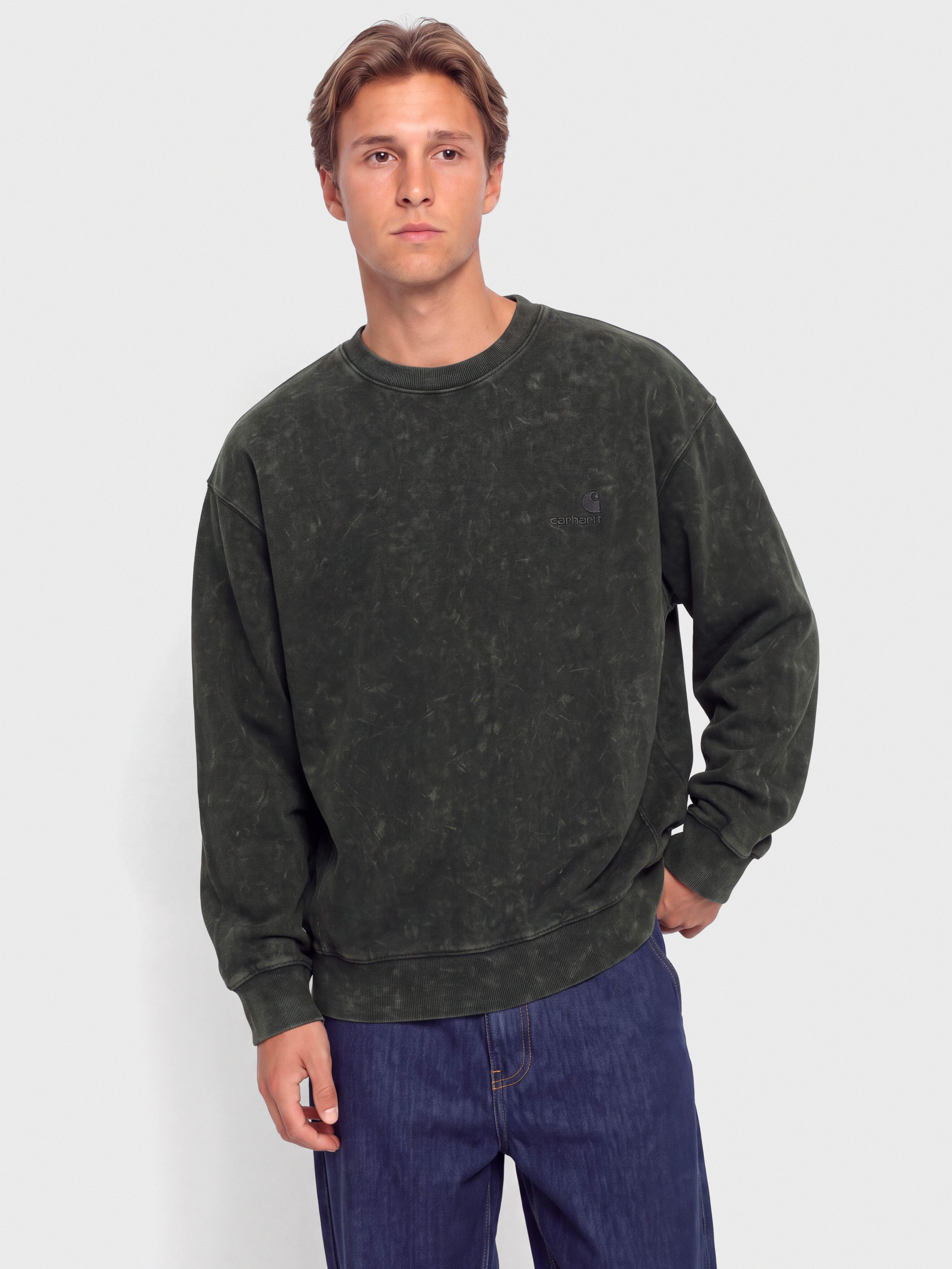 Світшот Carhartt WIP Lambert (raven/moon wash)