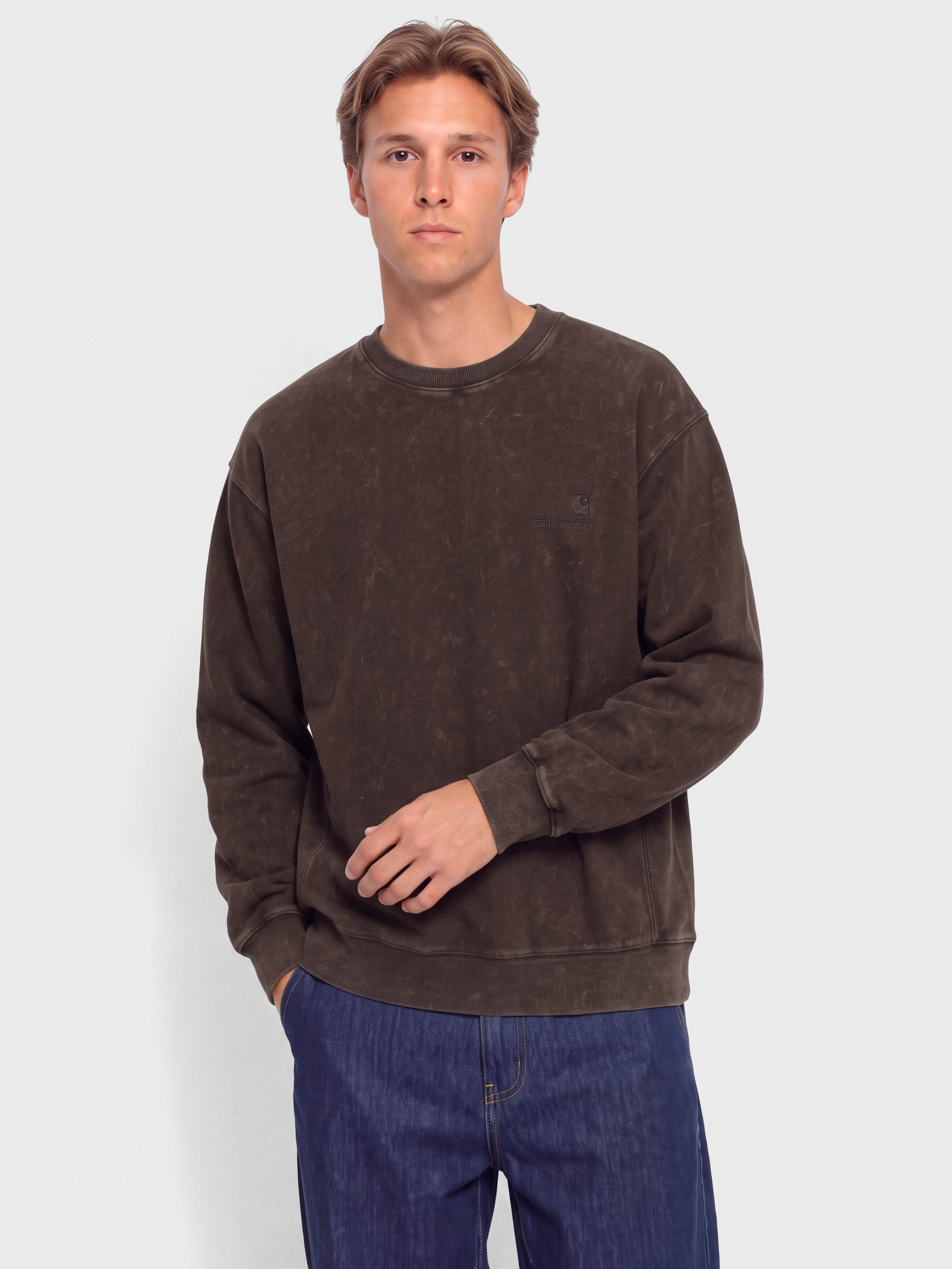 Світшот Carhartt WIP Lambert (tobacco/moon wash)