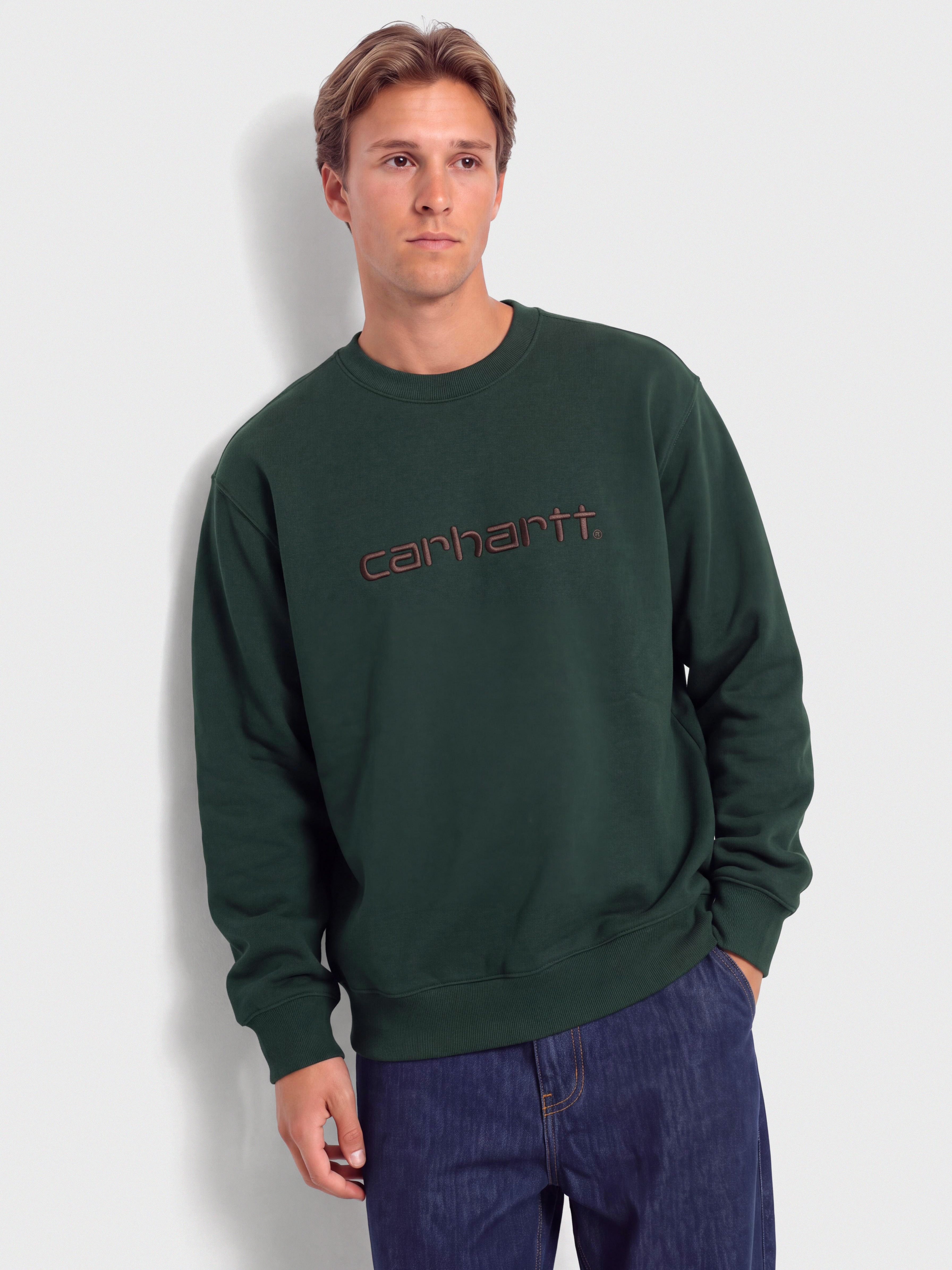 Світшот Carhartt WIP Carhartt (dark scarab/palisander)