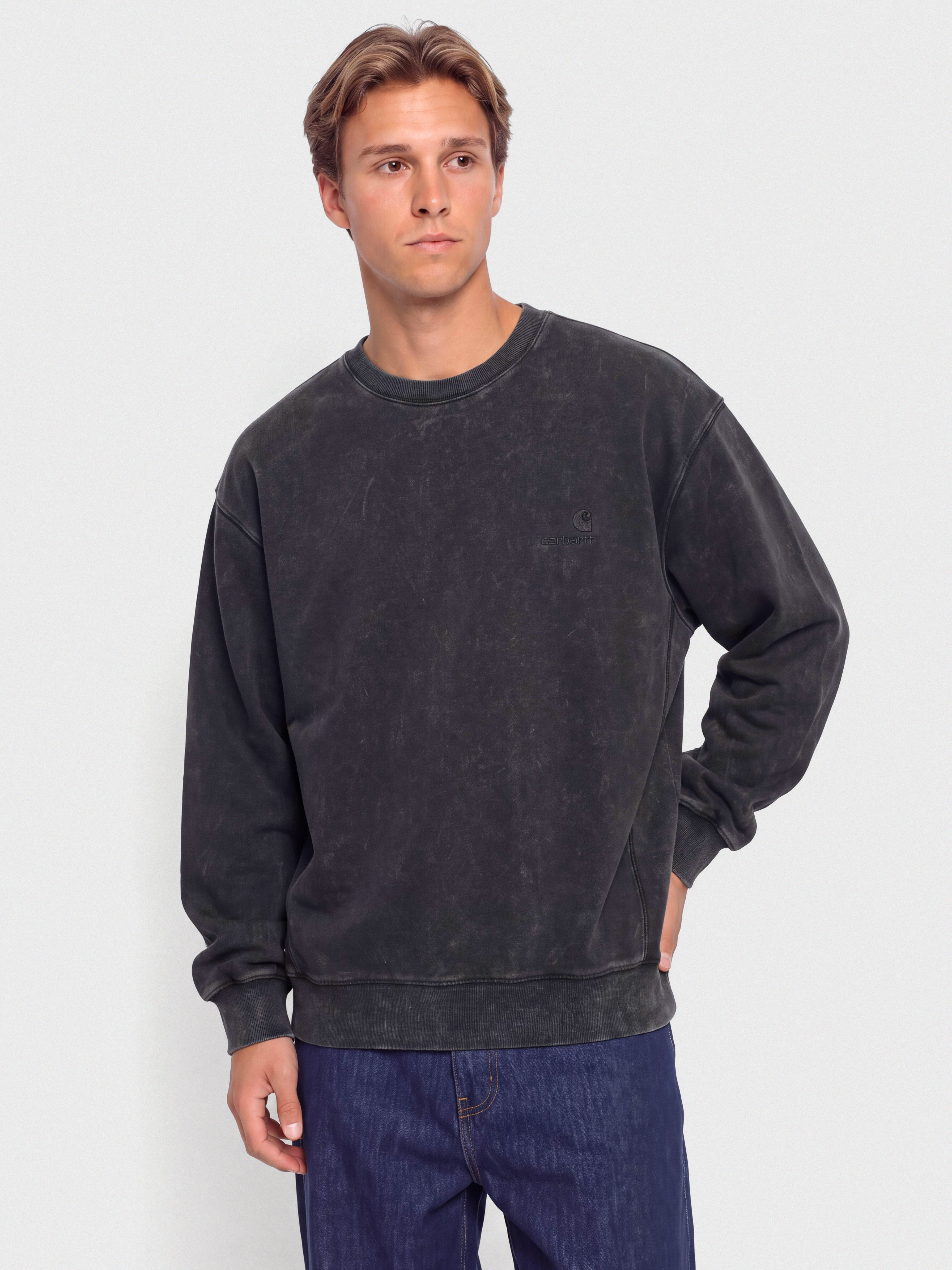 Світшот Carhartt WIP Lambert (black/moon wash)