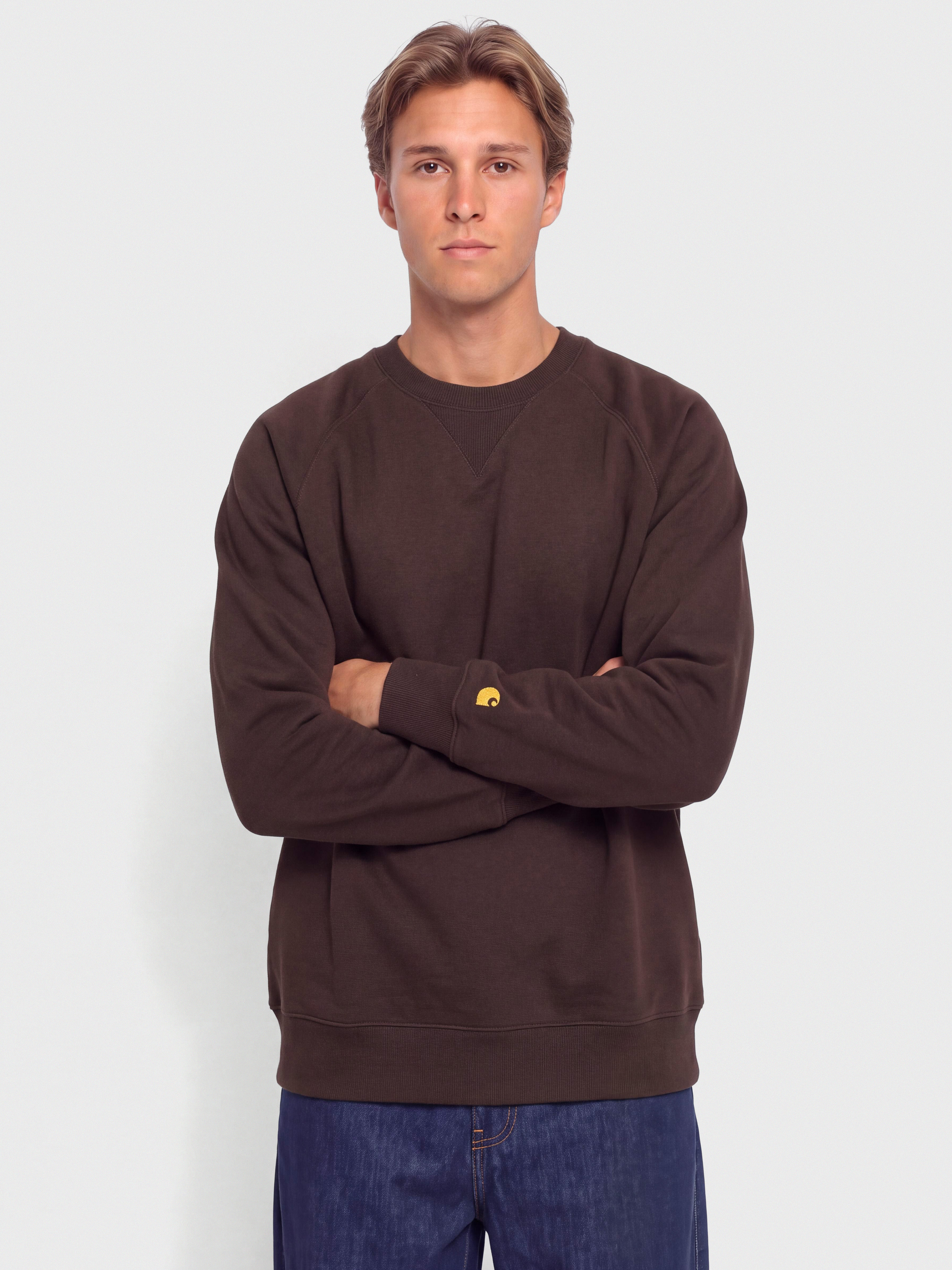Світшот Carhartt WIP Chase (palisander/gold)