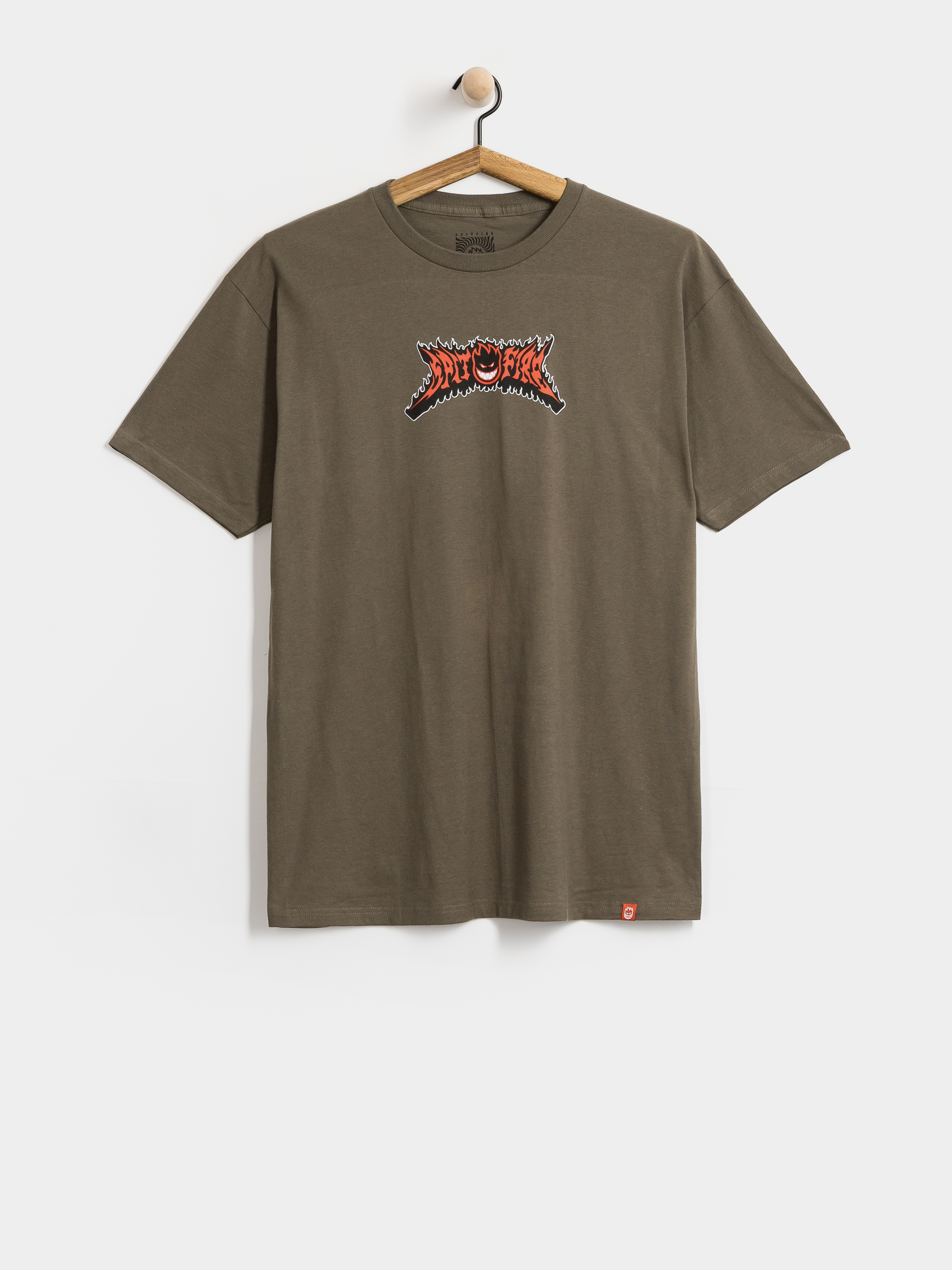 Футболка Spitfire Flame Out Bighead Fill (military green w/red black&white print)