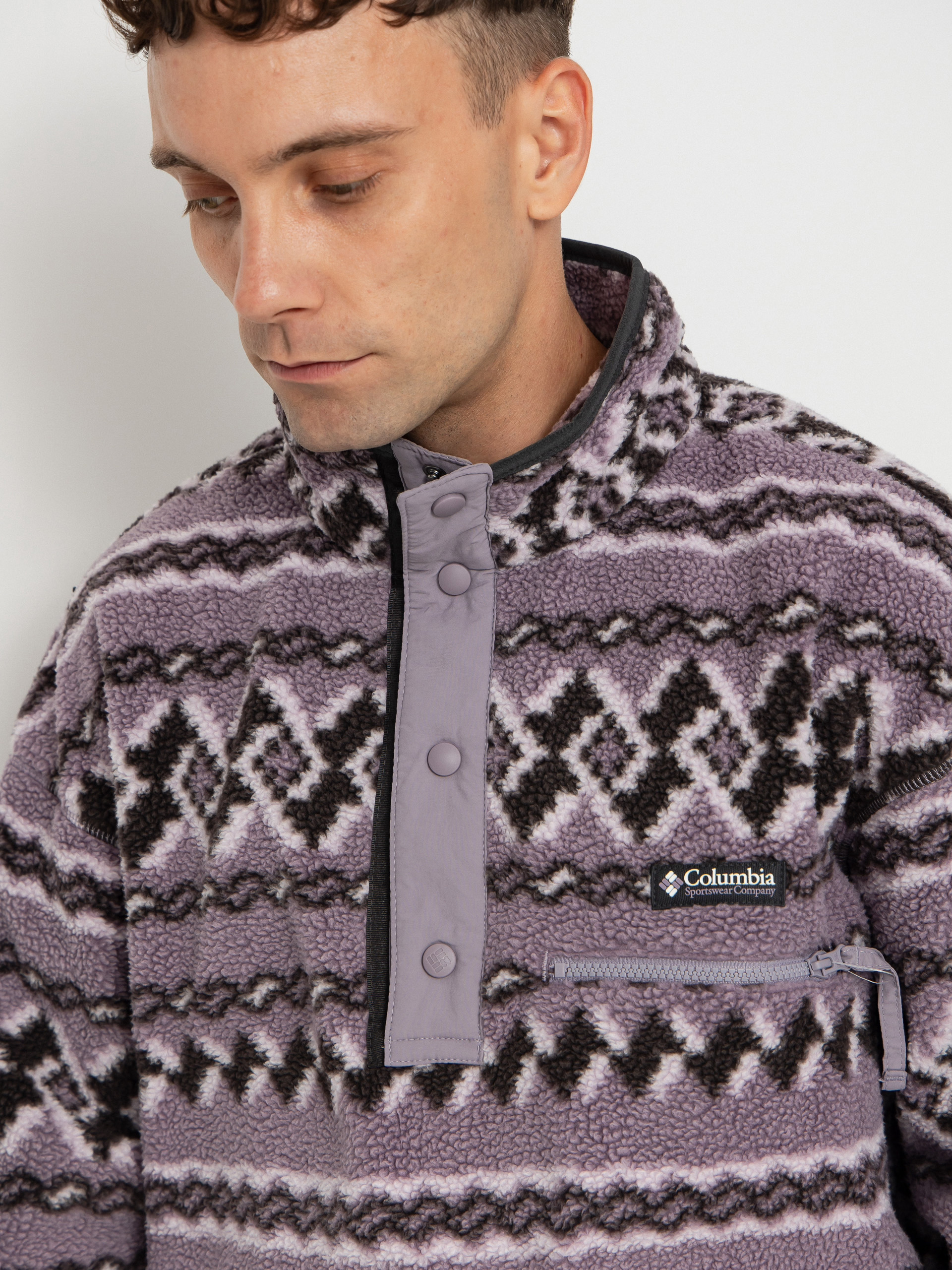 Чоловічий Флісовий светр Columbia Helvetia II Printed Half Snap (shale purple knitknot)
