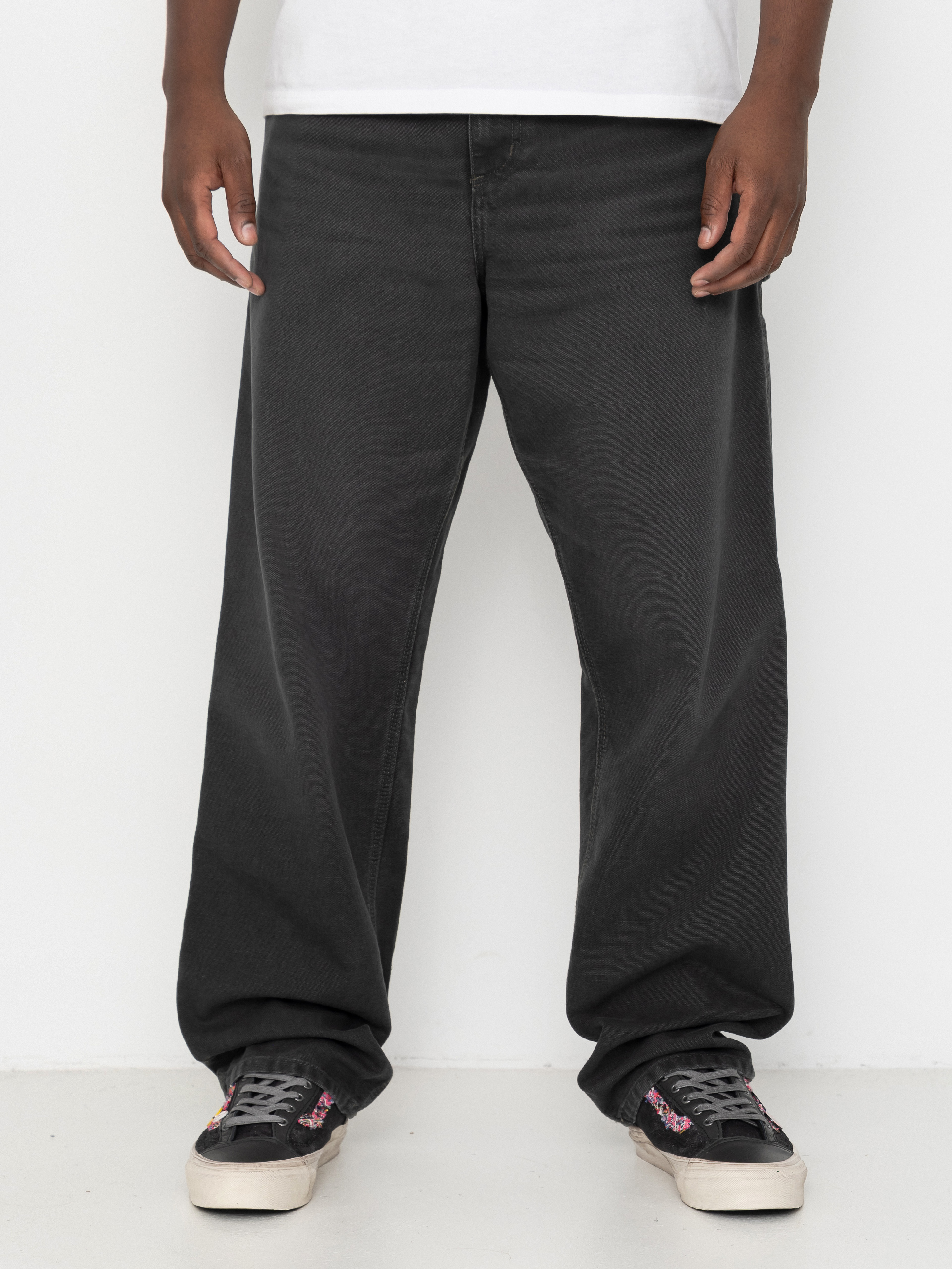Штани Carhartt WIP Single Knee (raven/stone canvas)