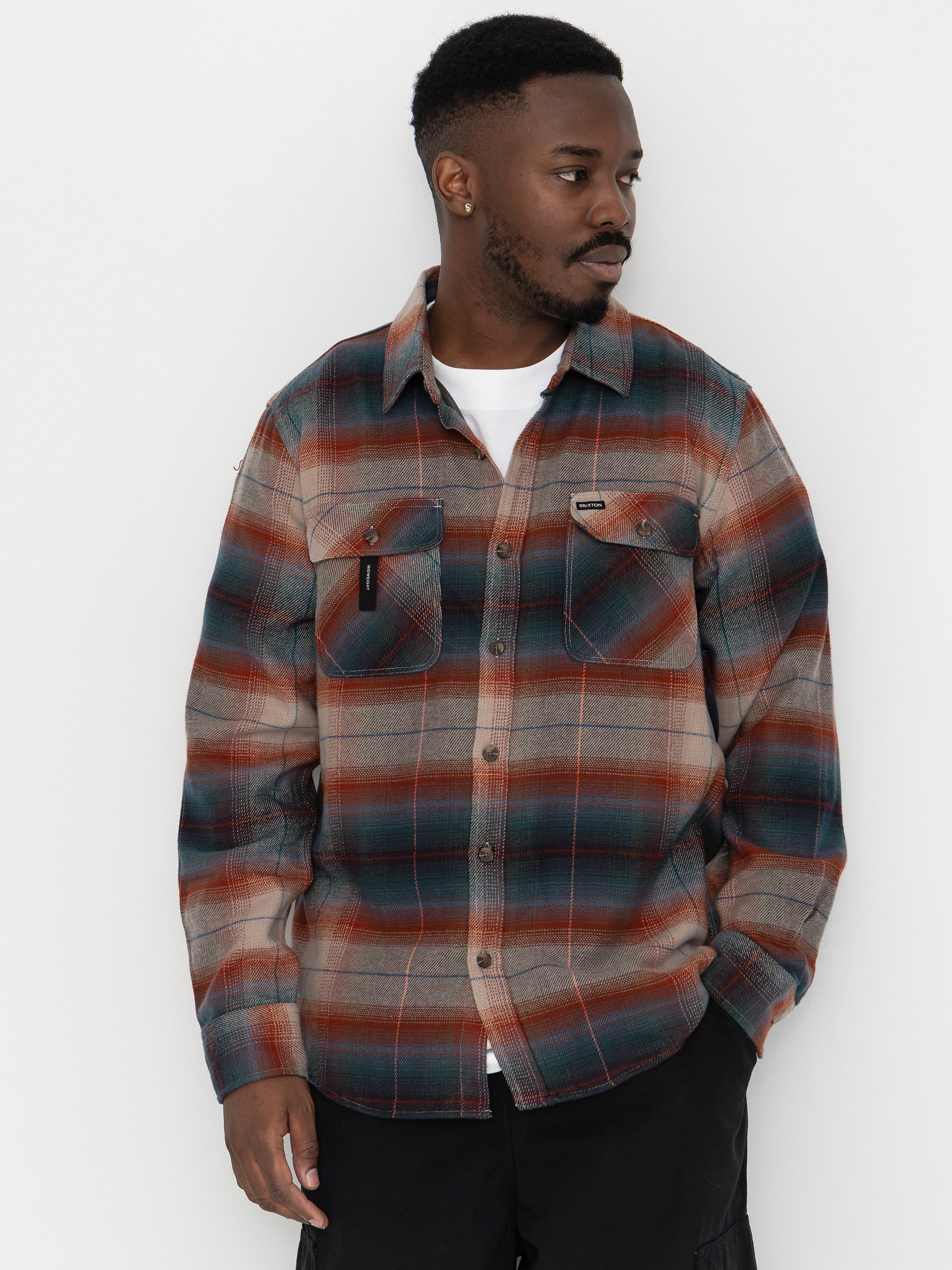 Сорочка Brixton Bowery Flannel Ls (multi shadow)