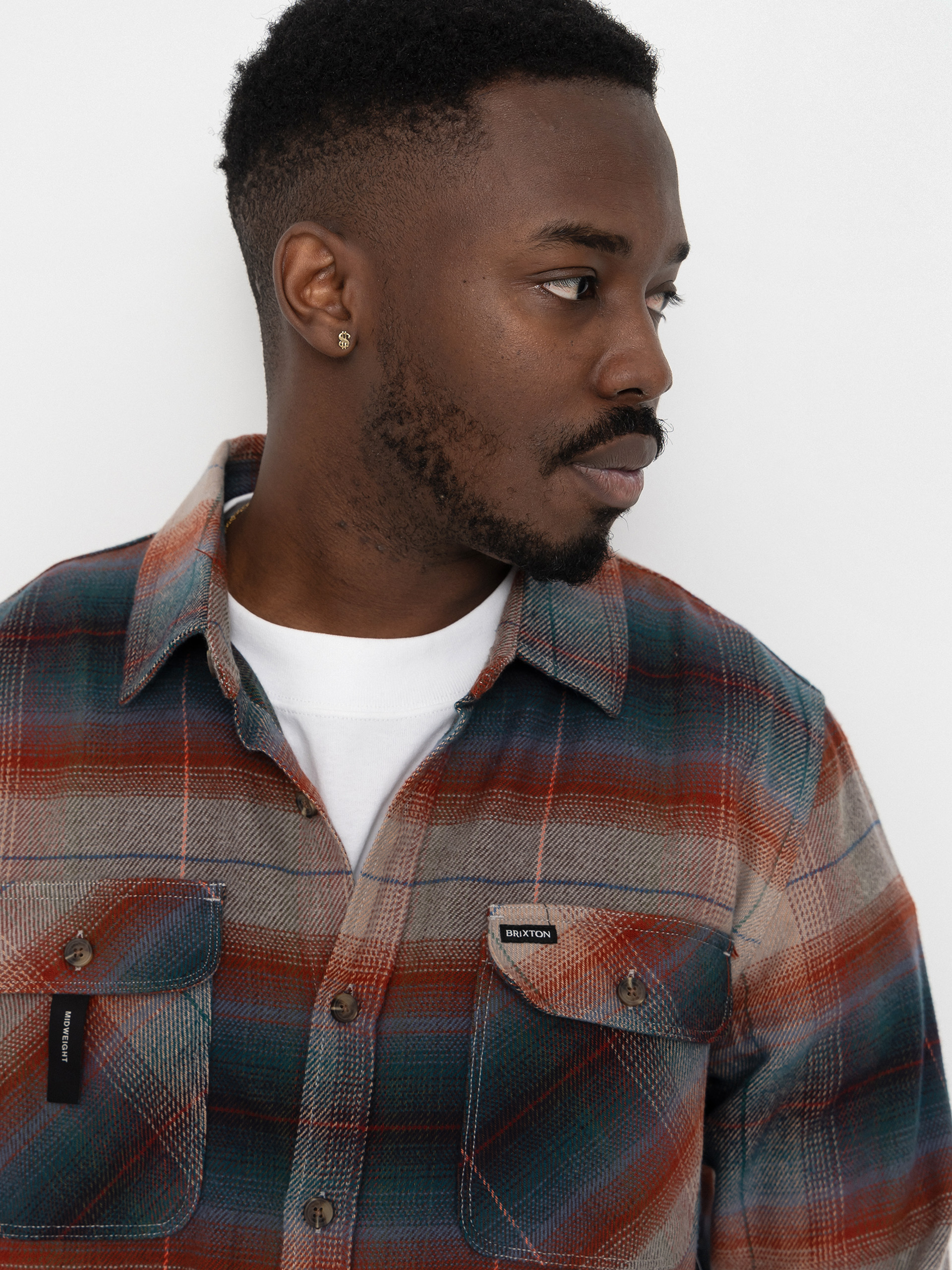 Сорочка Brixton Bowery Flannel Ls (multi shadow)