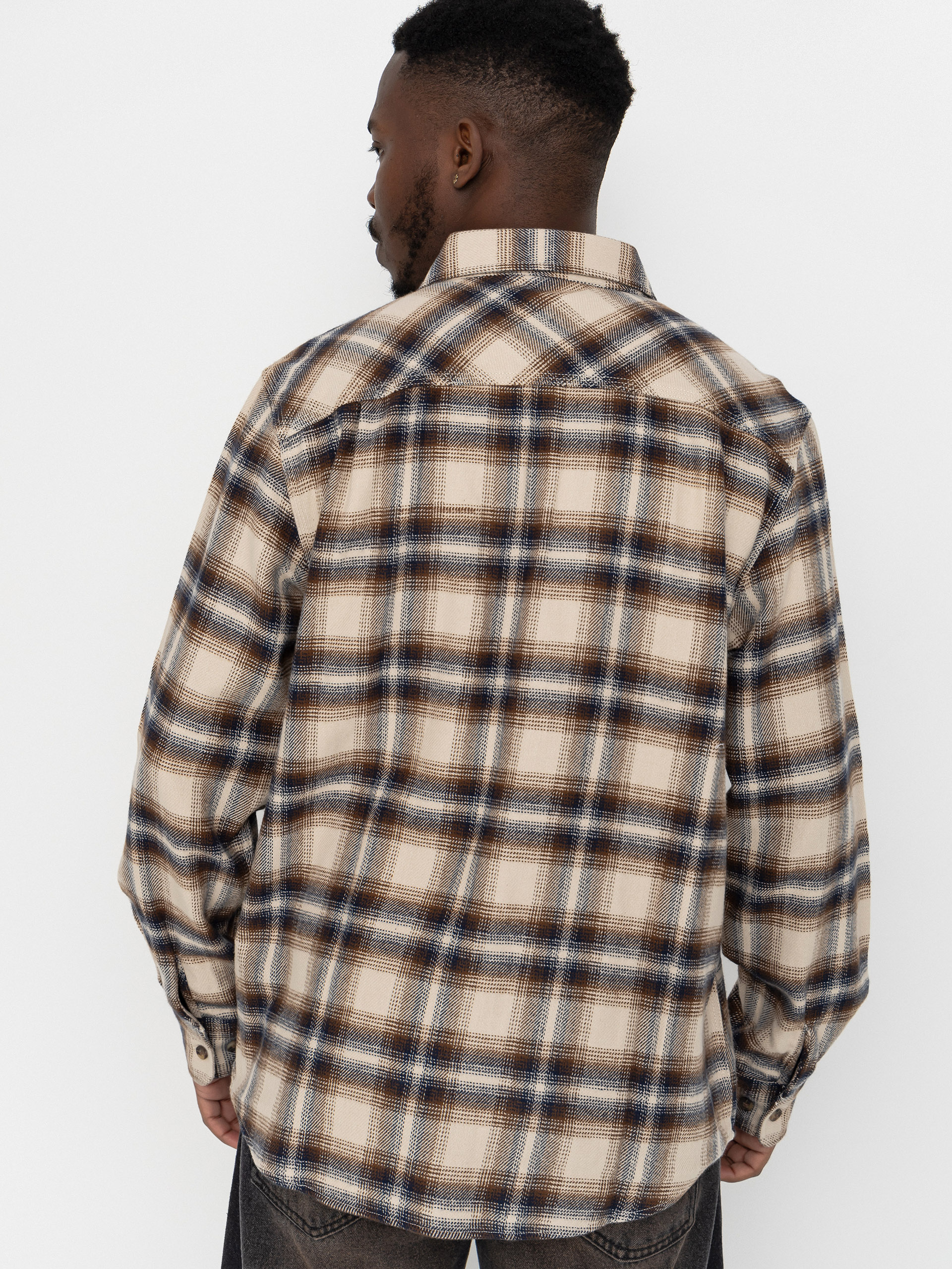Сорочка Brixton Bowery Flannel Ls (soft brown plaid)