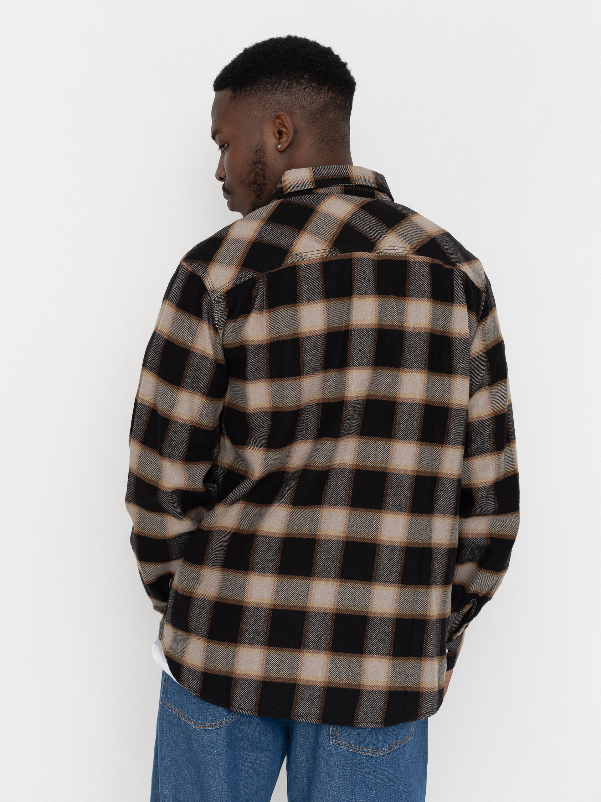Сорочка Brixton Bowery Flannel (black/cream)
