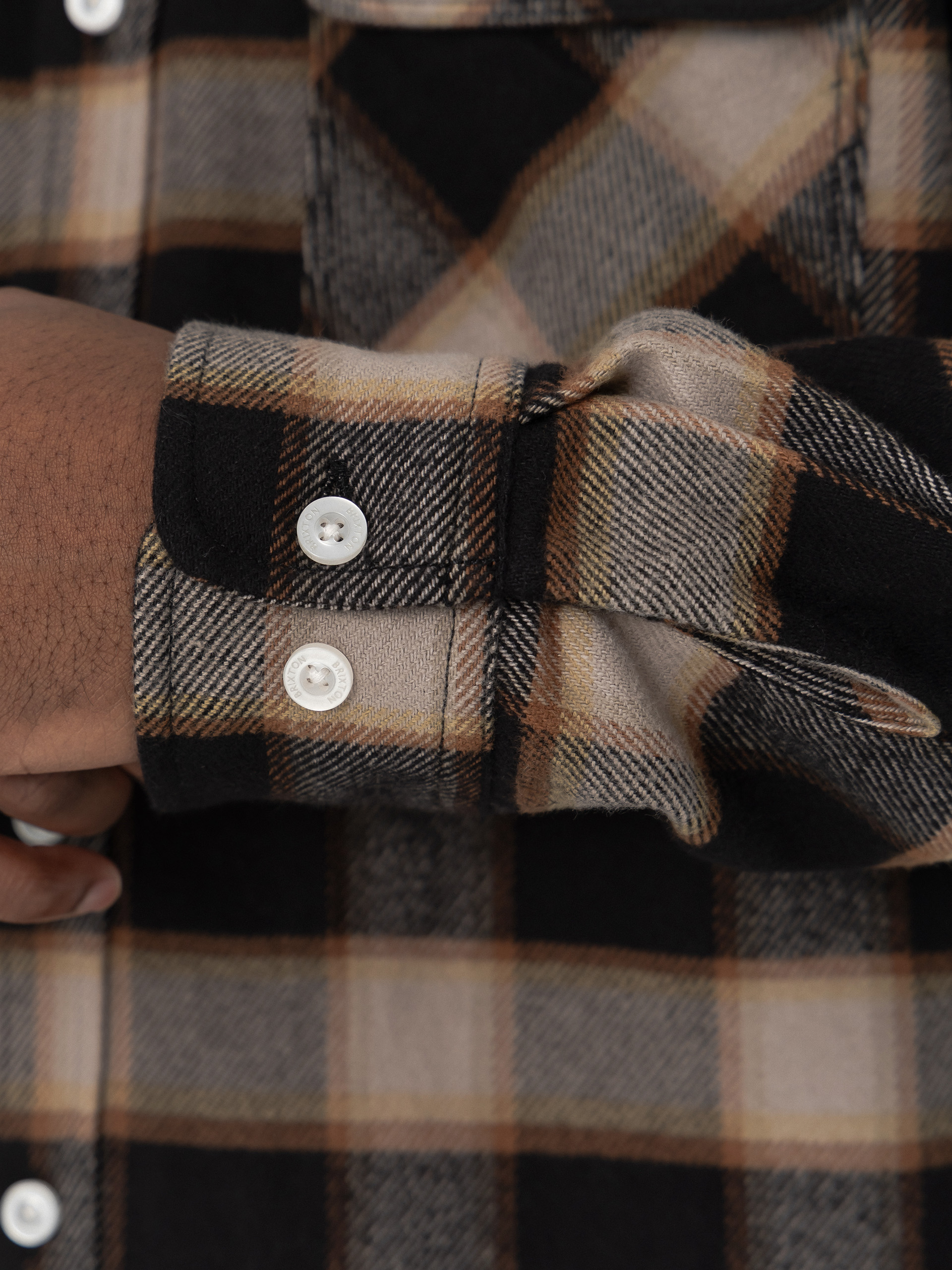 Сорочка Brixton Bowery Flannel (black/cream)