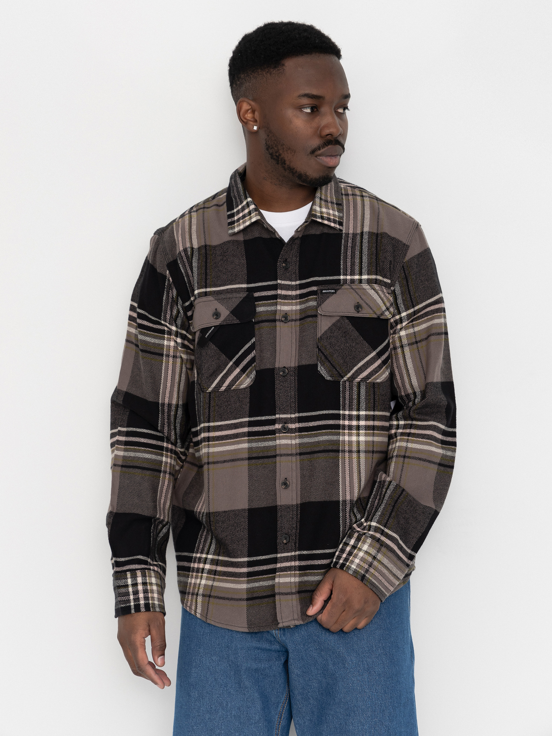 Сорочка Brixton Bowery Flannel Ls (black/multi)