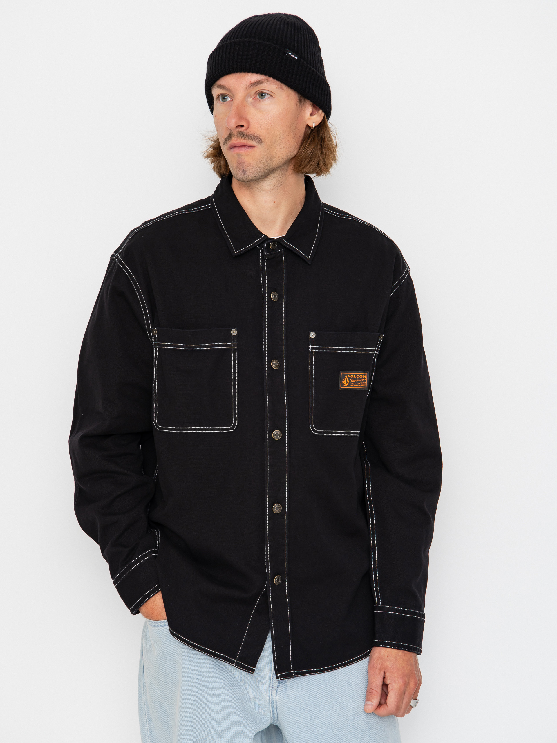 Сорочка Volcom Levelstone Ls (black white)